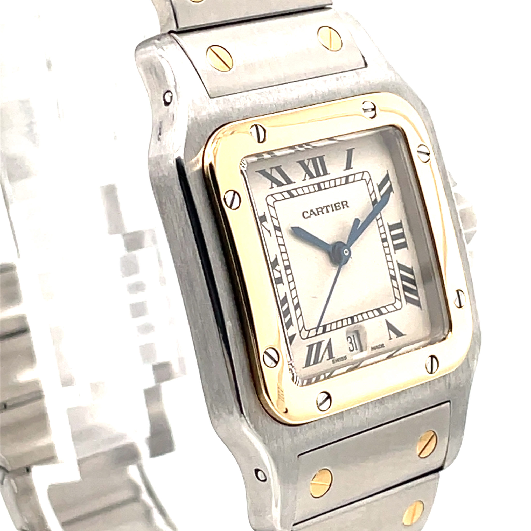 Cartier Santos Galbee Ref. 1879-01 1990s Vintage Watch 29x41mm, Quarz - Bild 6