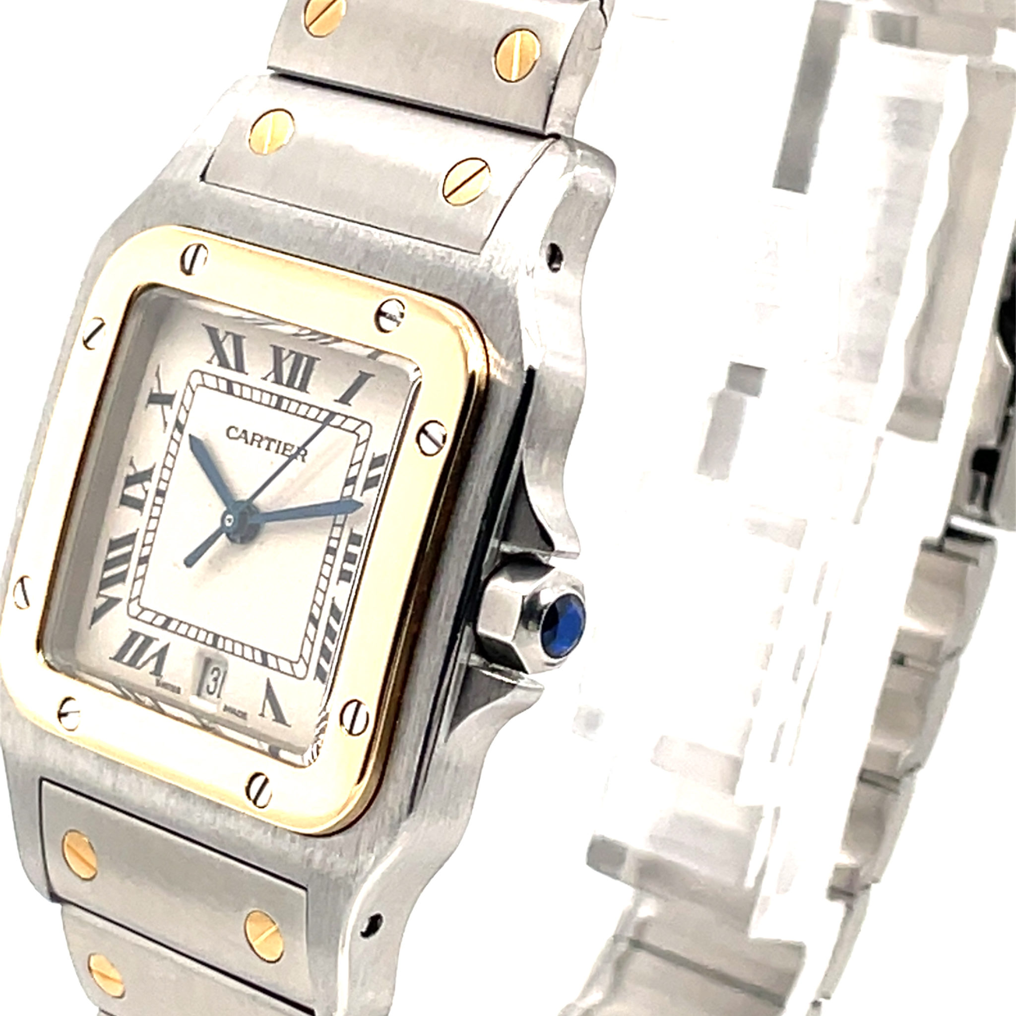 Cartier Santos Galbee Ref. 1879-01 1990s Vintage Watch 29x41mm, Quarz - Bild 4