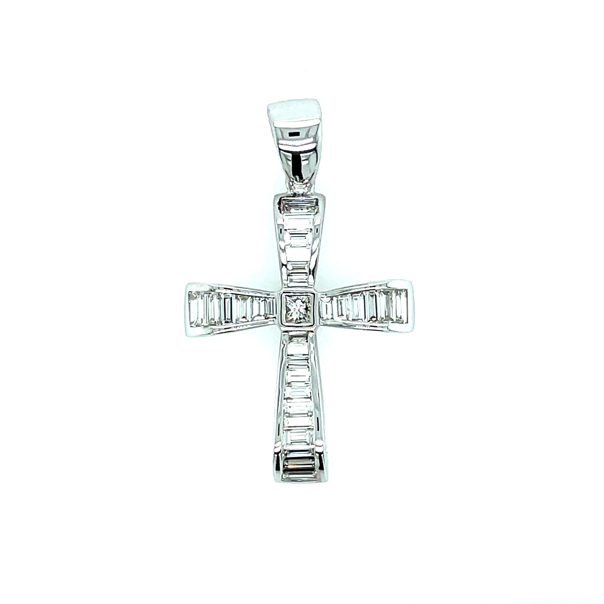 Anhänger „Kreuz“ ca. 1,65 ct Diamanten Weißgold 750/ 18K