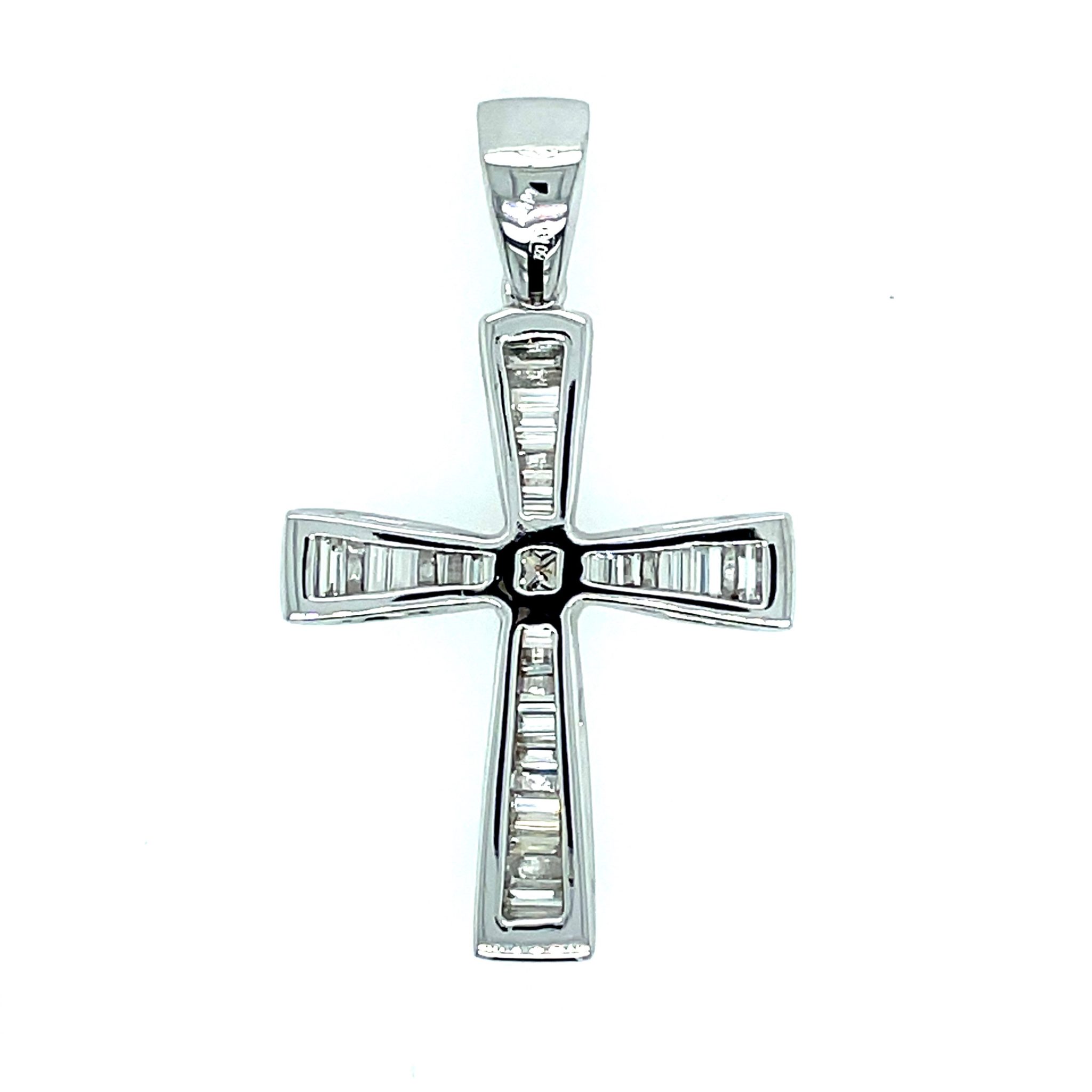 Anhänger „Kreuz“ ca. 1,65 ct Diamanten Weißgold 750/ 18K - Bild 2