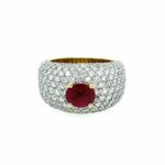 Burma Rubin Ring ca. 1,65ct Gr. 52,5 ca. 3,64ct Diamanten Bicolor 18K DSEF Vorschau