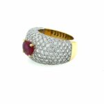 Burma Rubin Ring ca. 1,65ct Gr. 52,5 ca. 3,64ct Diamanten Bicolor 18K DSEF - Bild 2 Vorschau