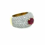 Burma Rubin Ring ca. 1,65ct Gr. 52,5 ca. 3,64ct Diamanten Bicolor 18K DSEF - Bild 3 Vorschau