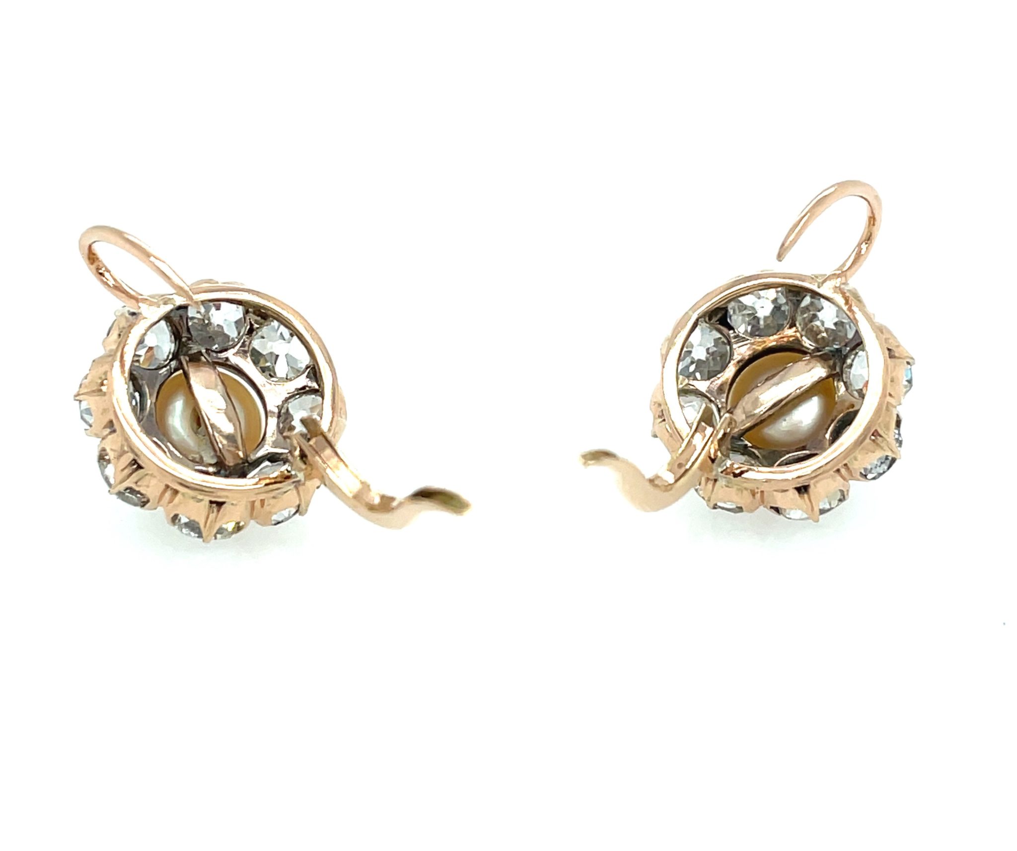 Natur Salzwasserperlen Ohrclips ca. 3,0 ct Diamanten Gelbgold 14K DSEF - Bild 3