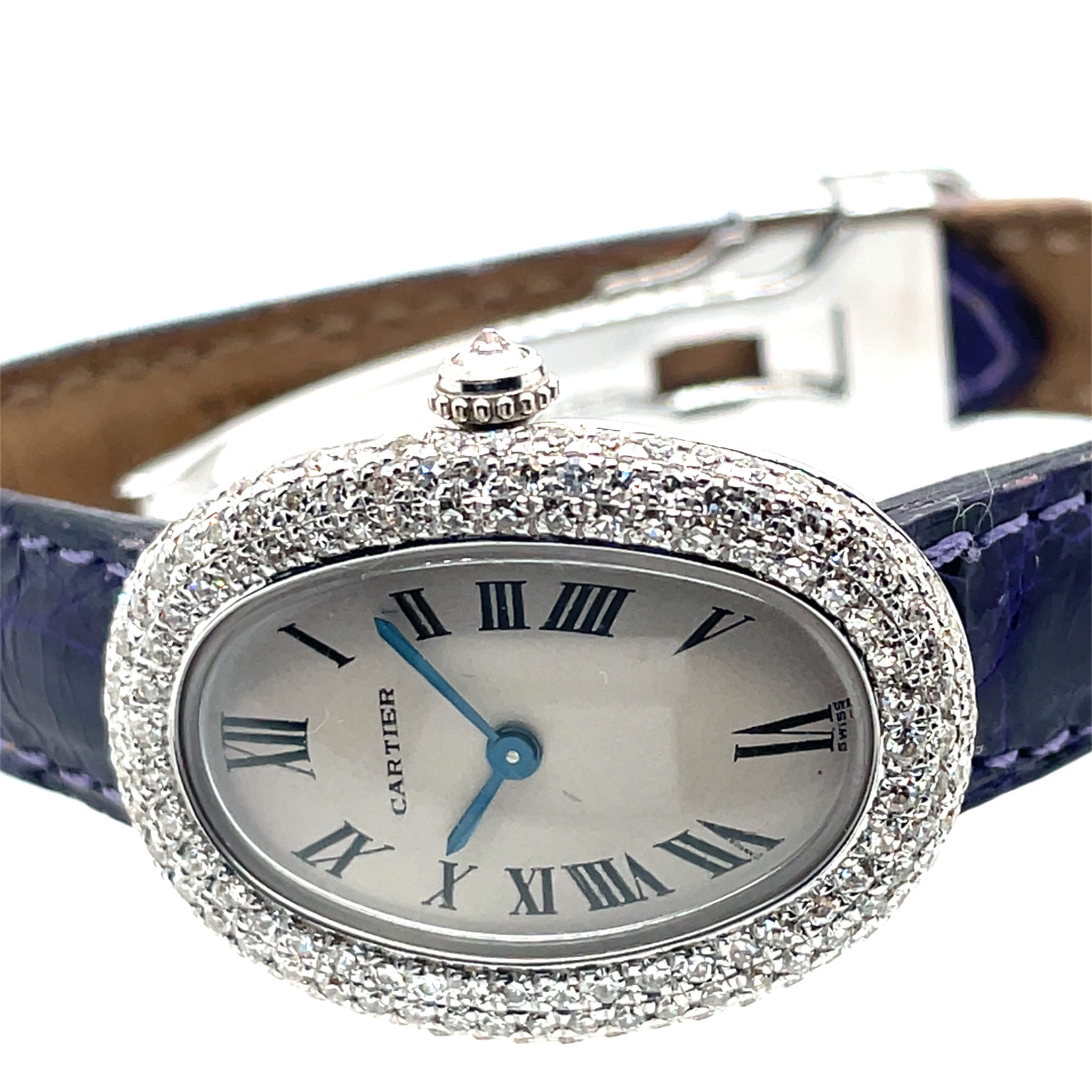 Cartier Baignoire Lady white gold Diamond Watch Ref. 8660-44 factory setting 1989 Papers - Bild 5