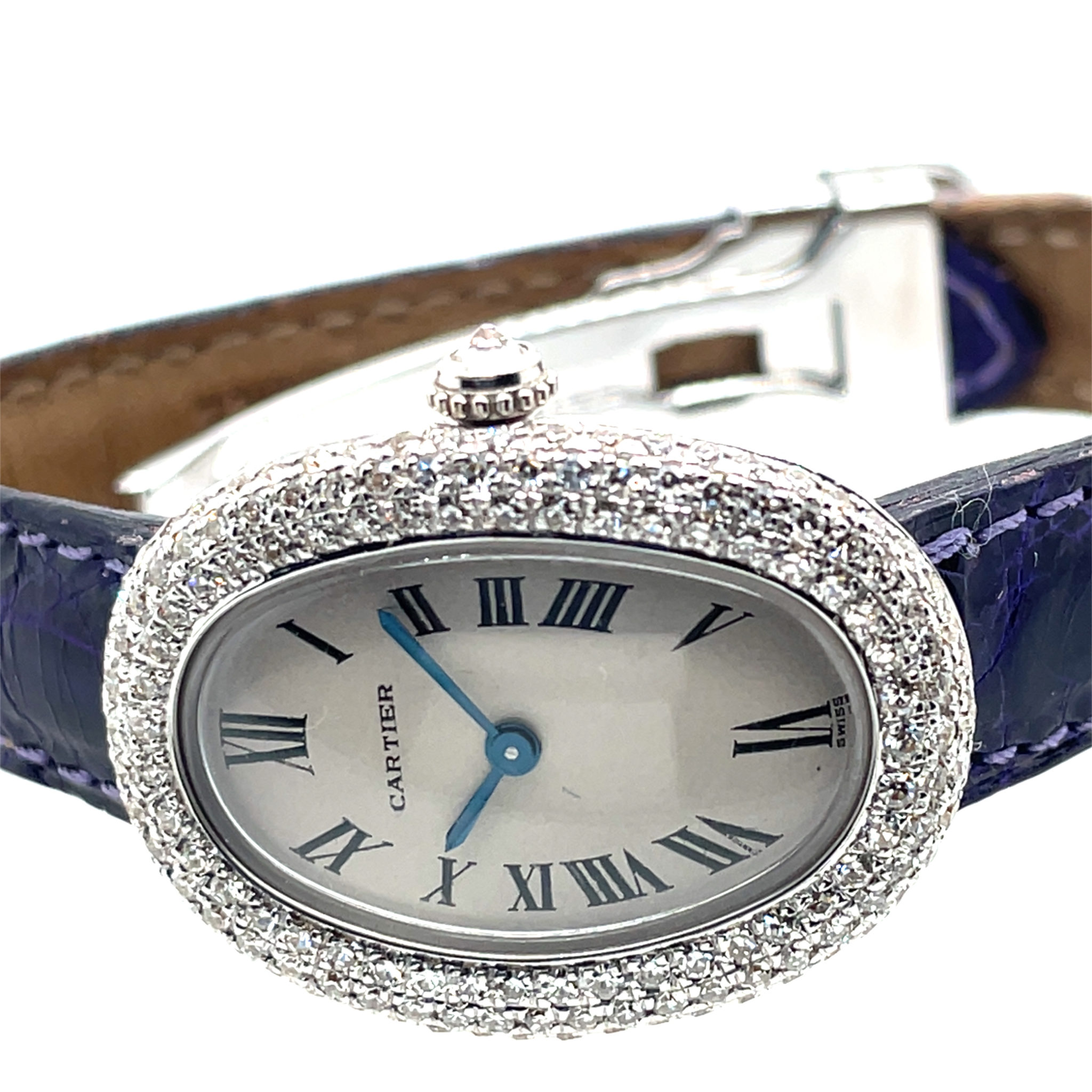 Cartier Baignoire Lady white gold Diamond Watch Ref. 8660-44 factory setting 1989 Papers - Bild 6