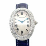 Cartier Baignoire Lady white gold Diamond Watch Ref. 8660-44 factory setting 1989 Papers Vorschau