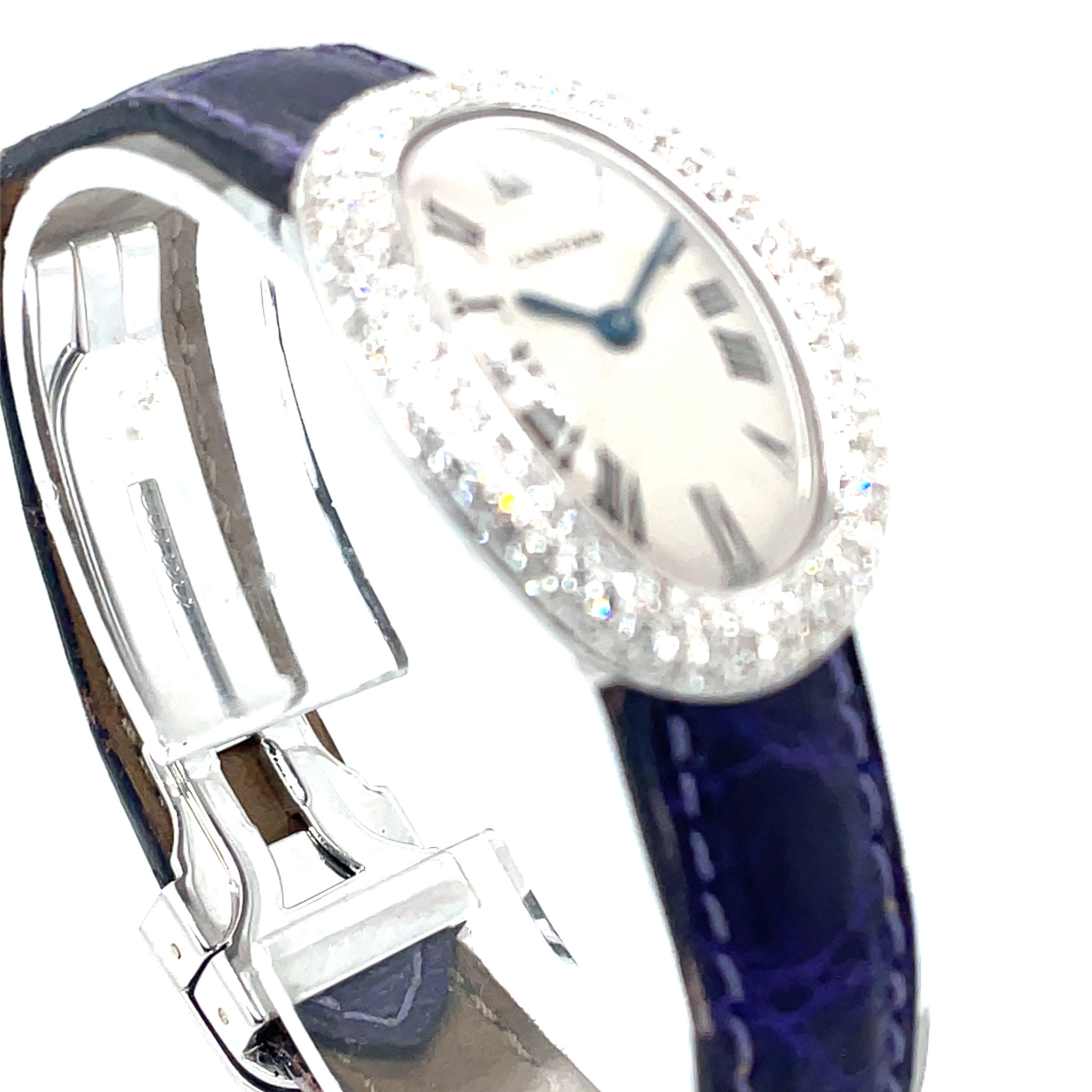 Cartier Baignoire Lady white gold Diamond Watch Ref. 8660-44 factory setting 1989 Papers - Bild 4