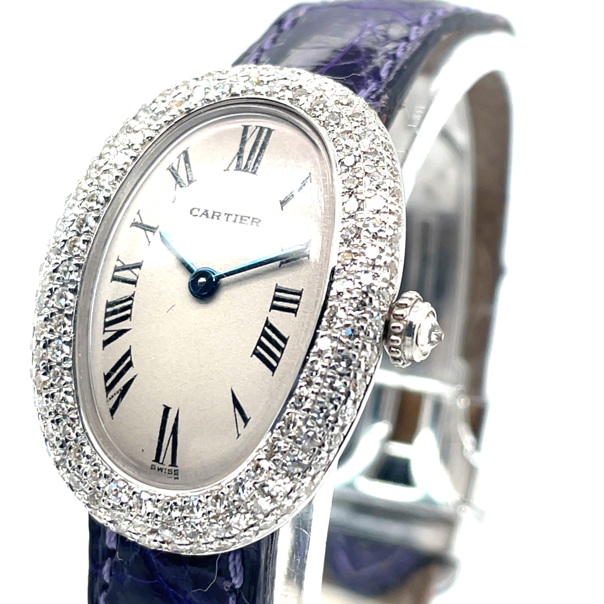 Cartier Baignoire Lady white gold Diamond Watch Ref. 8660-44 factory setting 1989 Papers - Bild 3