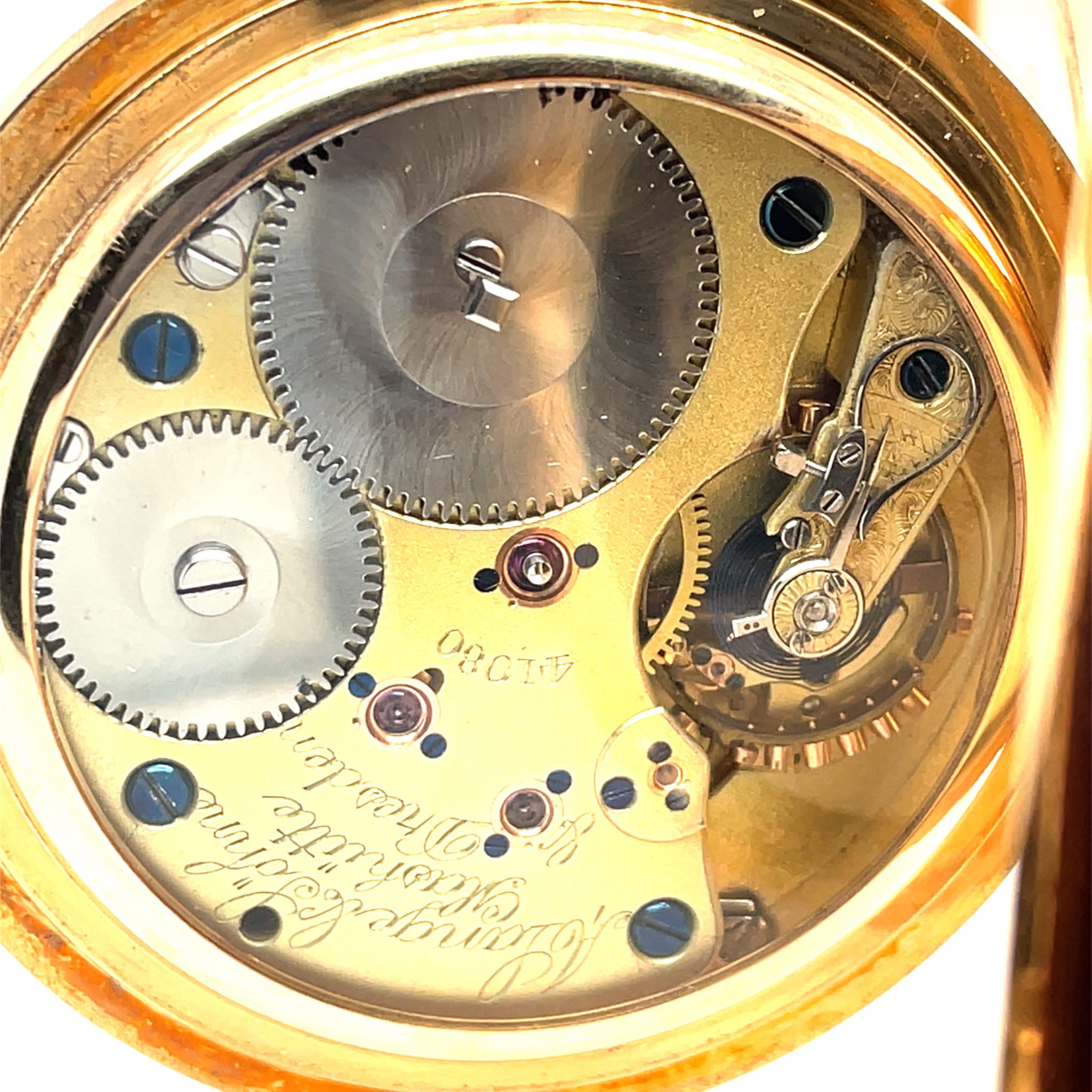 A. Lange & Söhne Taschenuhr Glashütte B/Dresden 3-Deckel Savonette 41080 Gold 750+Etui - Bild 5