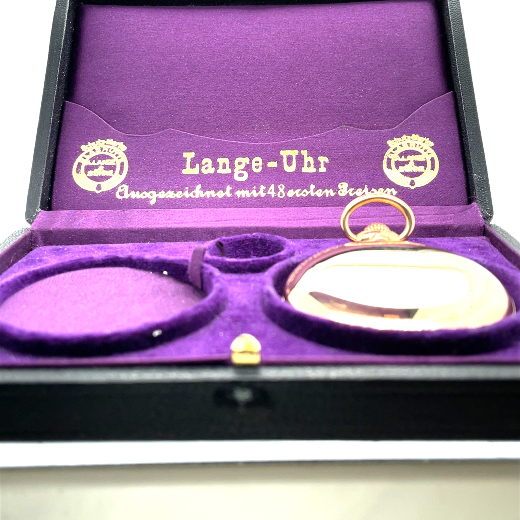 A. Lange & Söhne Taschenuhr Glashütte B/Dresden 3-Deckel Savonette 41080 Gold 750+Etui - Bild 8