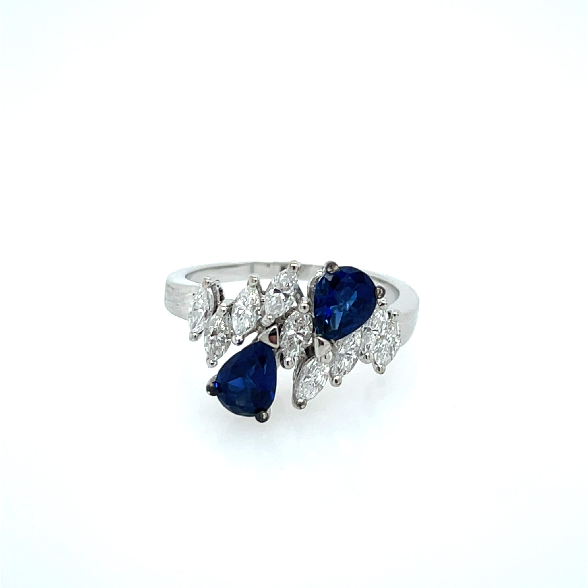 René Kern „Moi et Toi“ Saphir Ring Gr. 57 ca. 0,80 ct Diamanten Weißgold 18K