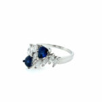 René Kern „Moi et Toi“ Saphir Ring Gr. 57 ca. 0,80 ct Diamanten Weißgold 18K - Bild 2 Vorschau