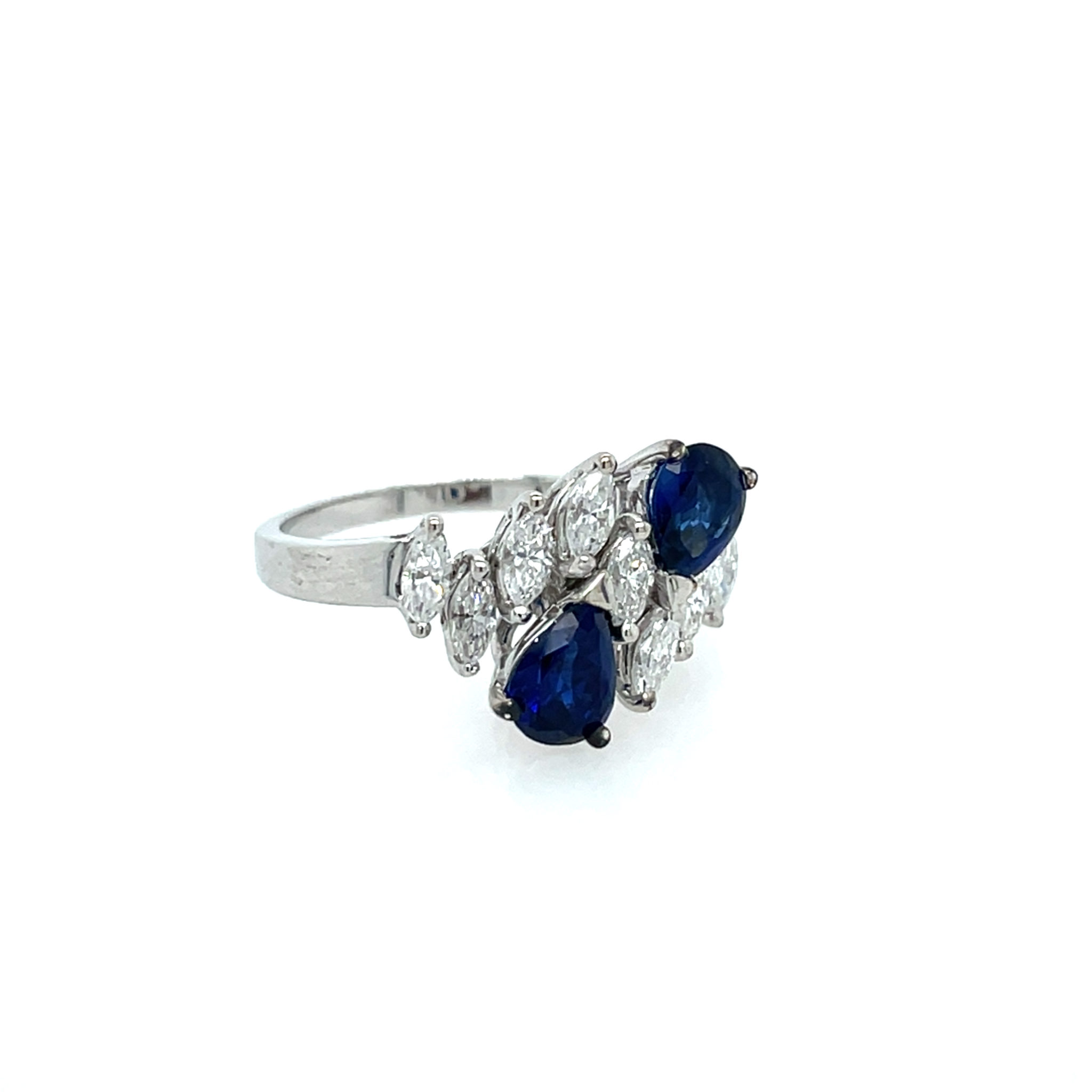 René Kern „Moi et Toi“ Saphir Ring Gr. 57 ca. 0,80 ct Diamanten Weißgold 18K - Bild 3