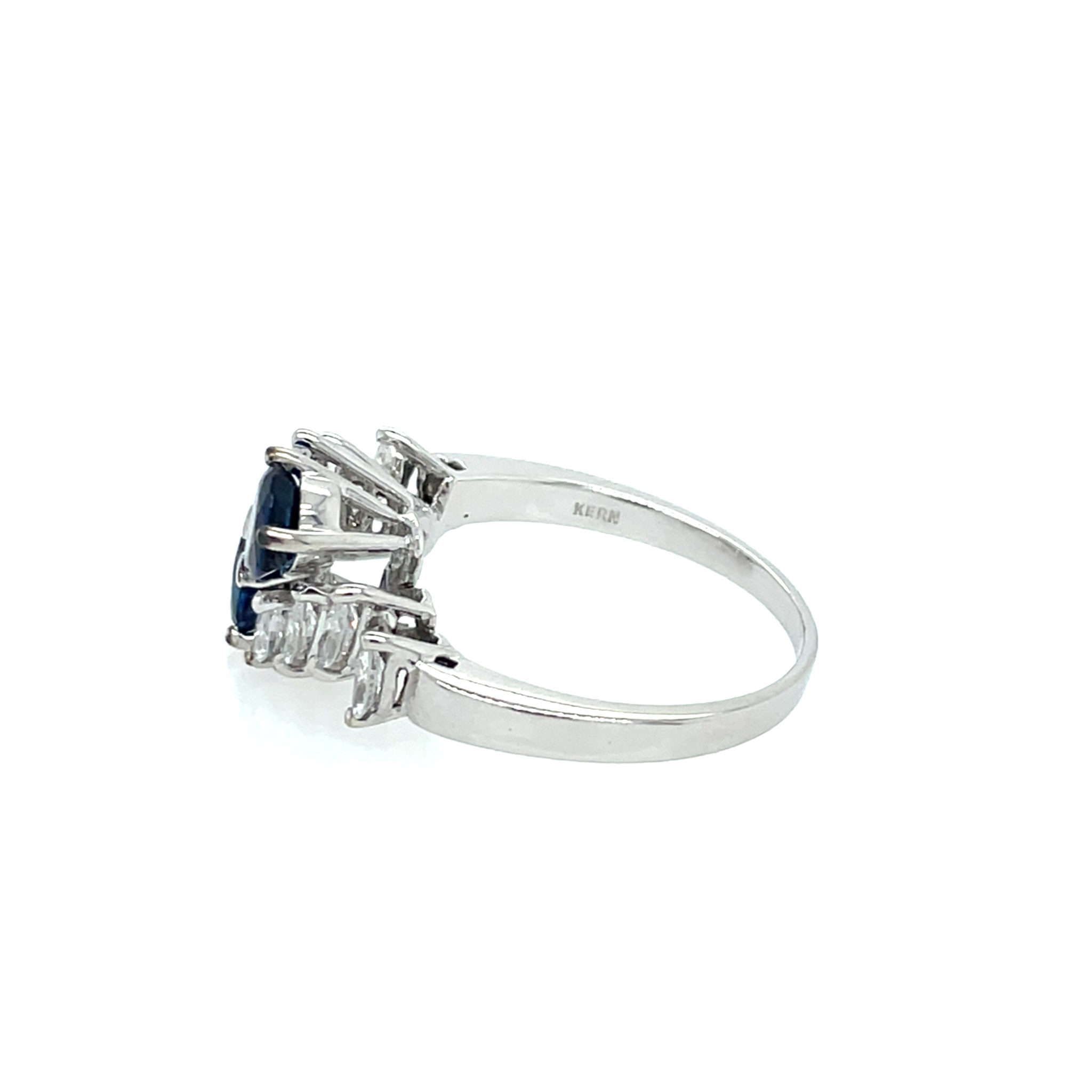 René Kern „Moi et Toi“ Saphir Ring Gr. 57 ca. 0,80 ct Diamanten Weißgold 18K - Bild 5