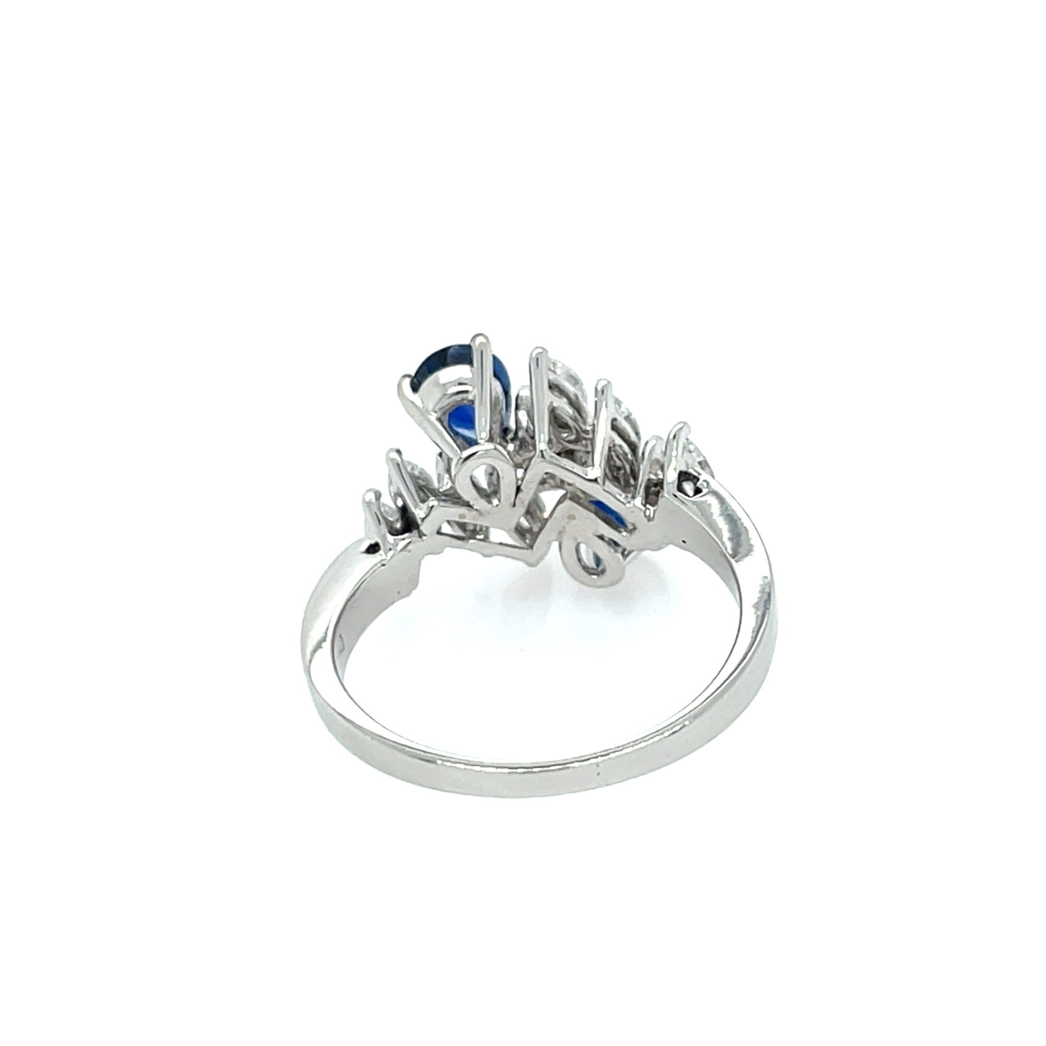 René Kern „Moi et Toi“ Saphir Ring Gr. 57 ca. 0,80 ct Diamanten Weißgold 18K - Bild 6