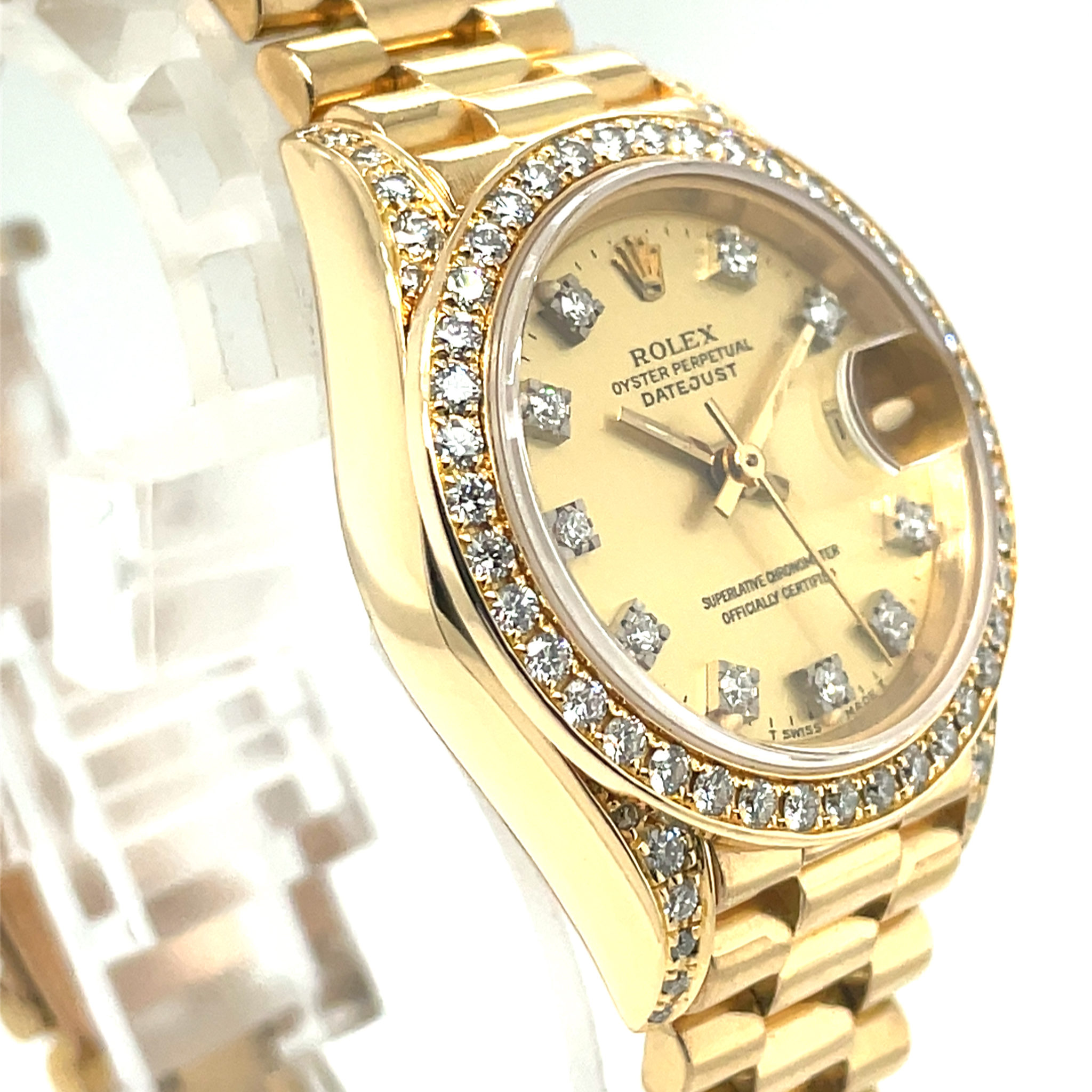 Rolex Lady-Datejust Ref. 69238 750 Gold, Diamaond Factory Setting 1993 Full Set TOP - Bild 3