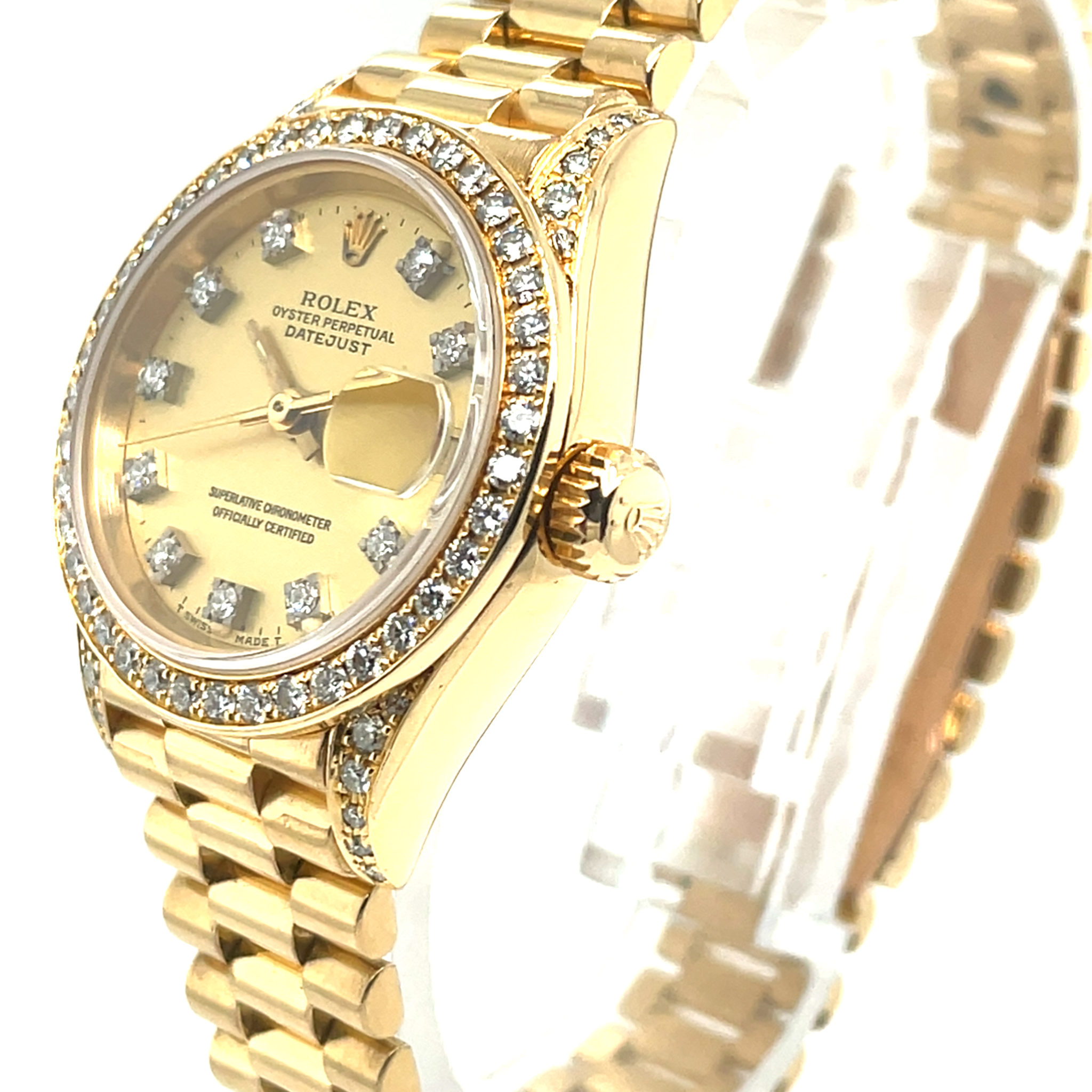 Rolex Lady-Datejust Ref. 69238 750 Gold, Diamaond Factory Setting 1993 Full Set TOP - Bild 4