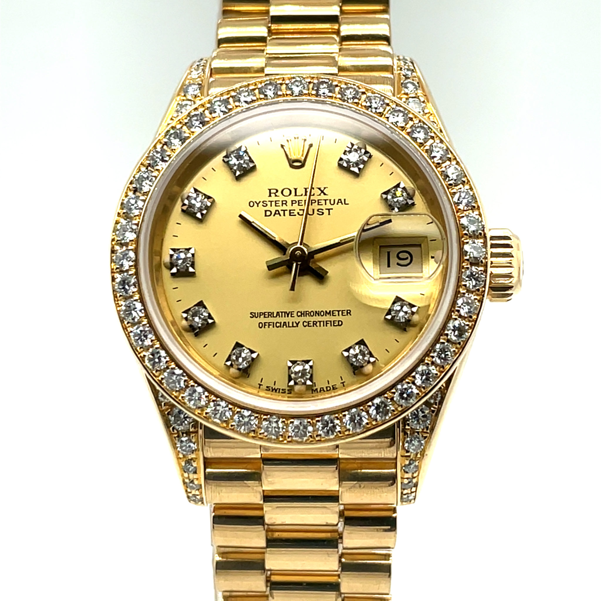 Rolex Lady-Datejust Ref. 69238 750 Gold, Diamaond Factory Setting 1993 Full Set TOP - Bild 5