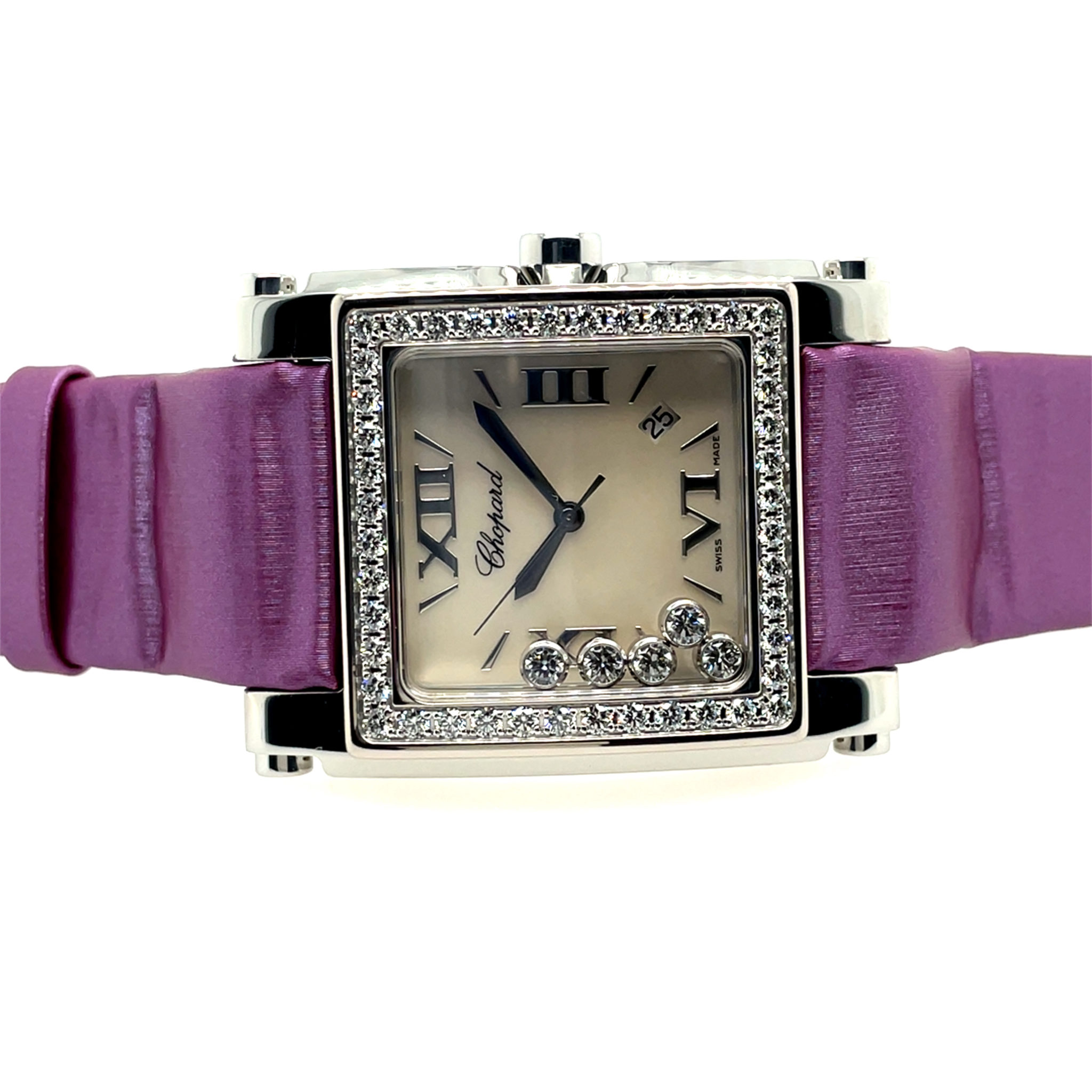 Chopard Happy Sport Square Ref. 8447 Stahl/Weißgold 750 Mother of Pearl Dia. Box und Verpackung - Bild 2