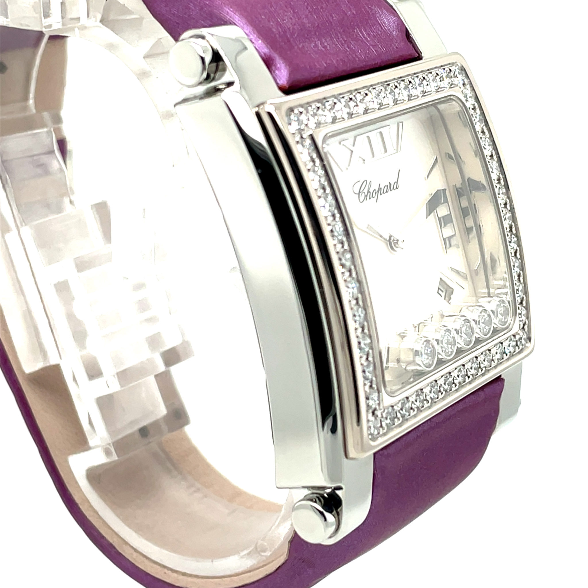 Chopard Happy Sport Square Ref. 8447 Stahl/Weißgold 750 Mother of Pearl Dia. Box und Verpackung - Bild 3