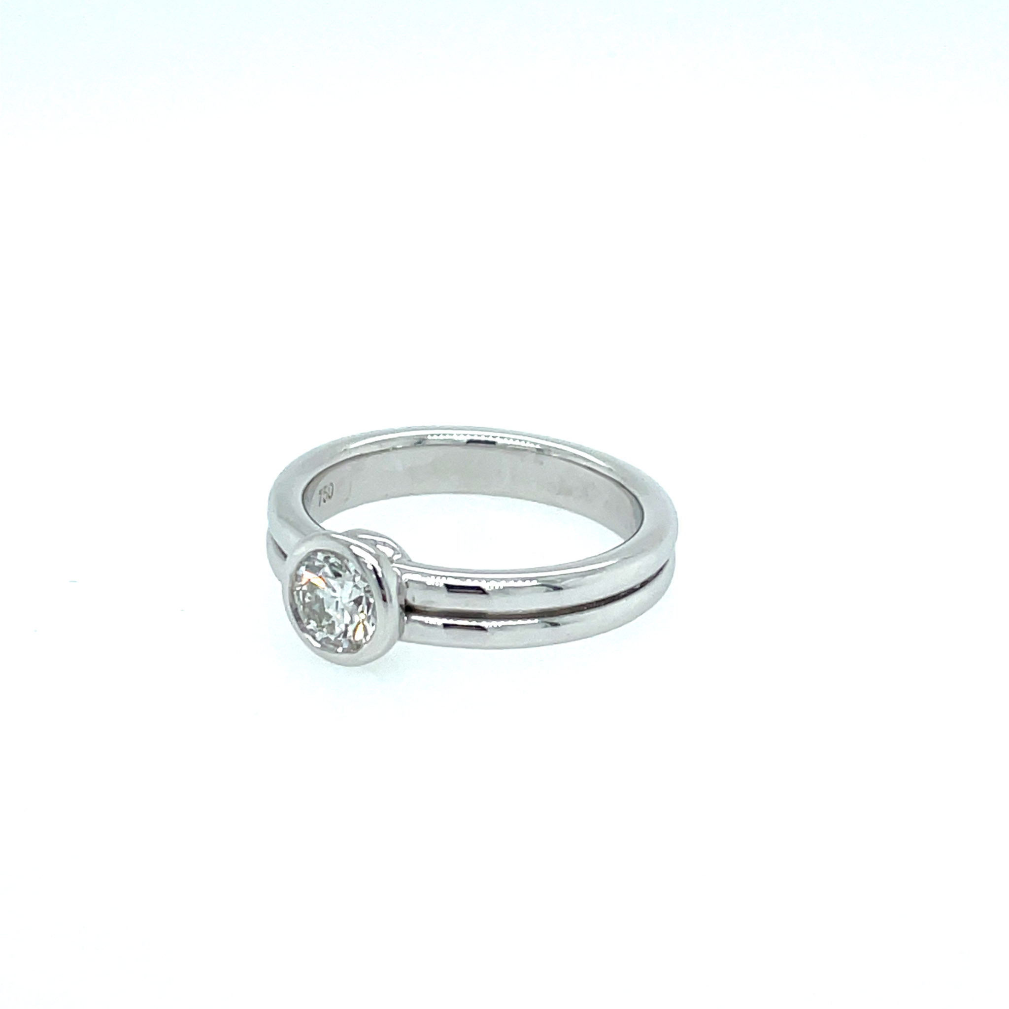 Solitärring Gr. 53,5 ca. 0,55 ct Diamant Weißgold 750/ 18K - Bild 2