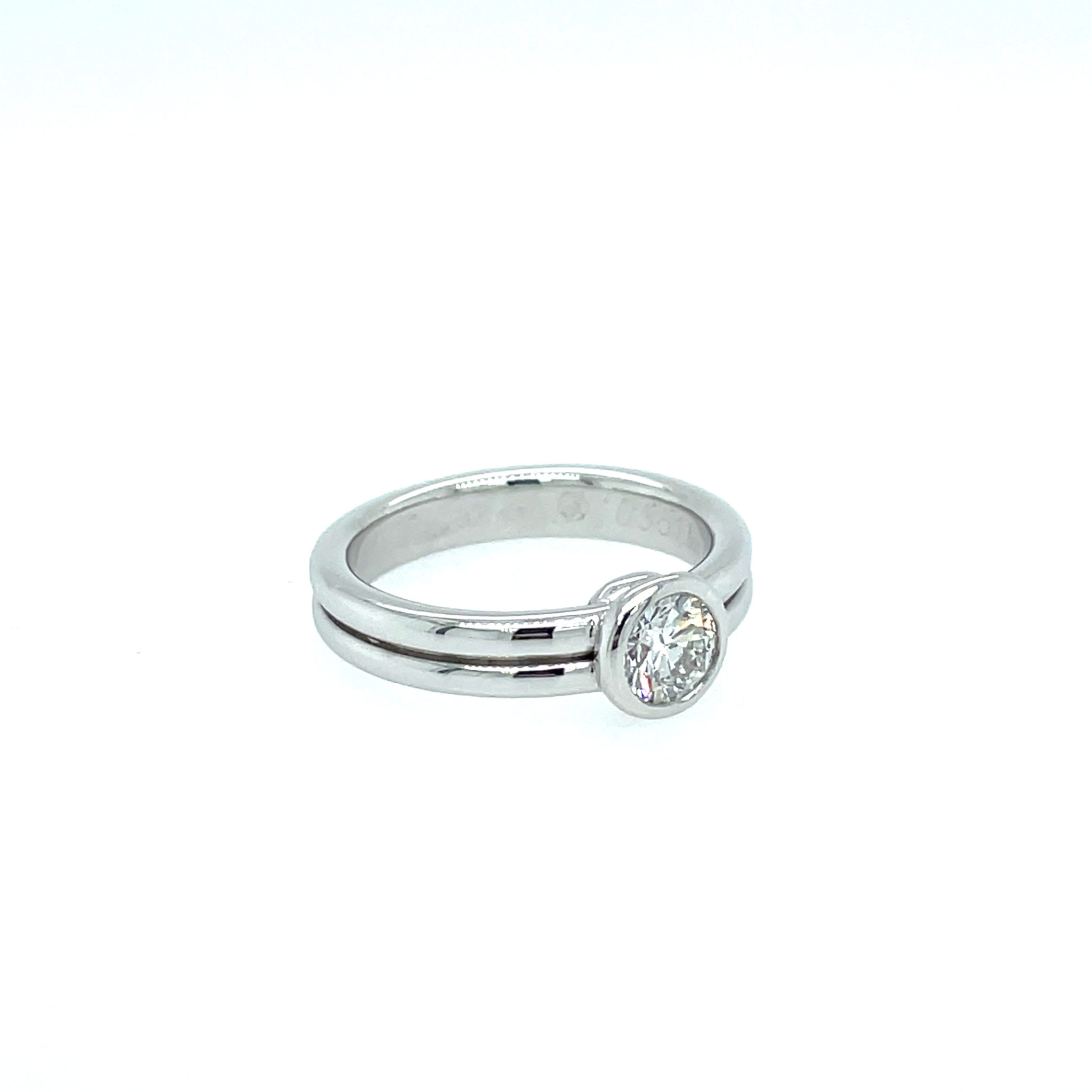 Solitärring Gr. 53,5 ca. 0,55 ct Diamant Weißgold 750/ 18K - Bild 3