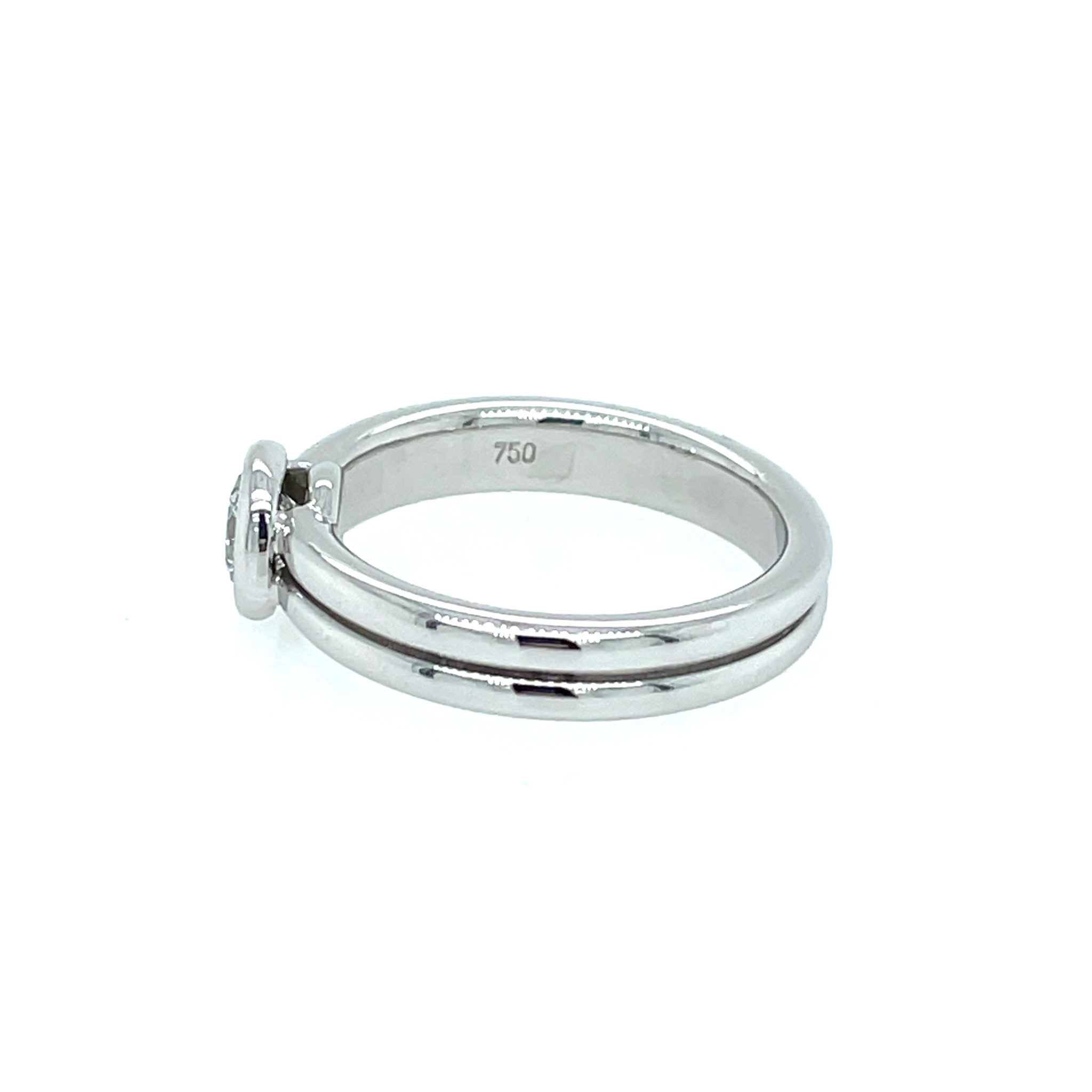 Solitärring Gr. 53,5 ca. 0,55 ct Diamant Weißgold 750/ 18K - Bild 6