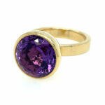 Georg Spreng Amethyst Solitärring Gr. 57 Gelbgold 750/ 18K - Bild 2 Vorschau