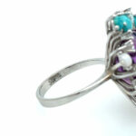 Amethyst Ring Gr. 51,5 Opale, Diamanten, Türkise Weißgold 750/ 18K - Bild 8 Vorschau