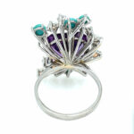 Amethyst Ring Gr. 51,5 Opale, Diamanten, Türkise Weißgold 750/ 18K - Bild 2 Vorschau