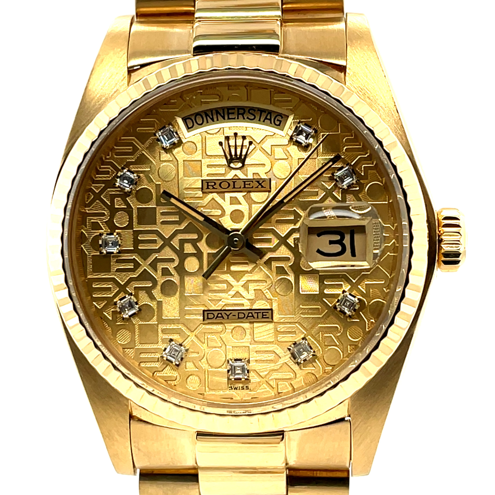 Rolex Day-Date 36 President Ref.18038 LC 100 1981 Full Set Diamond Dial Vintage