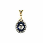 Emaille Anhänger ca. 0,60 ct Diamanten wohl Antik Gelbgold 585/ 14K Vorschau