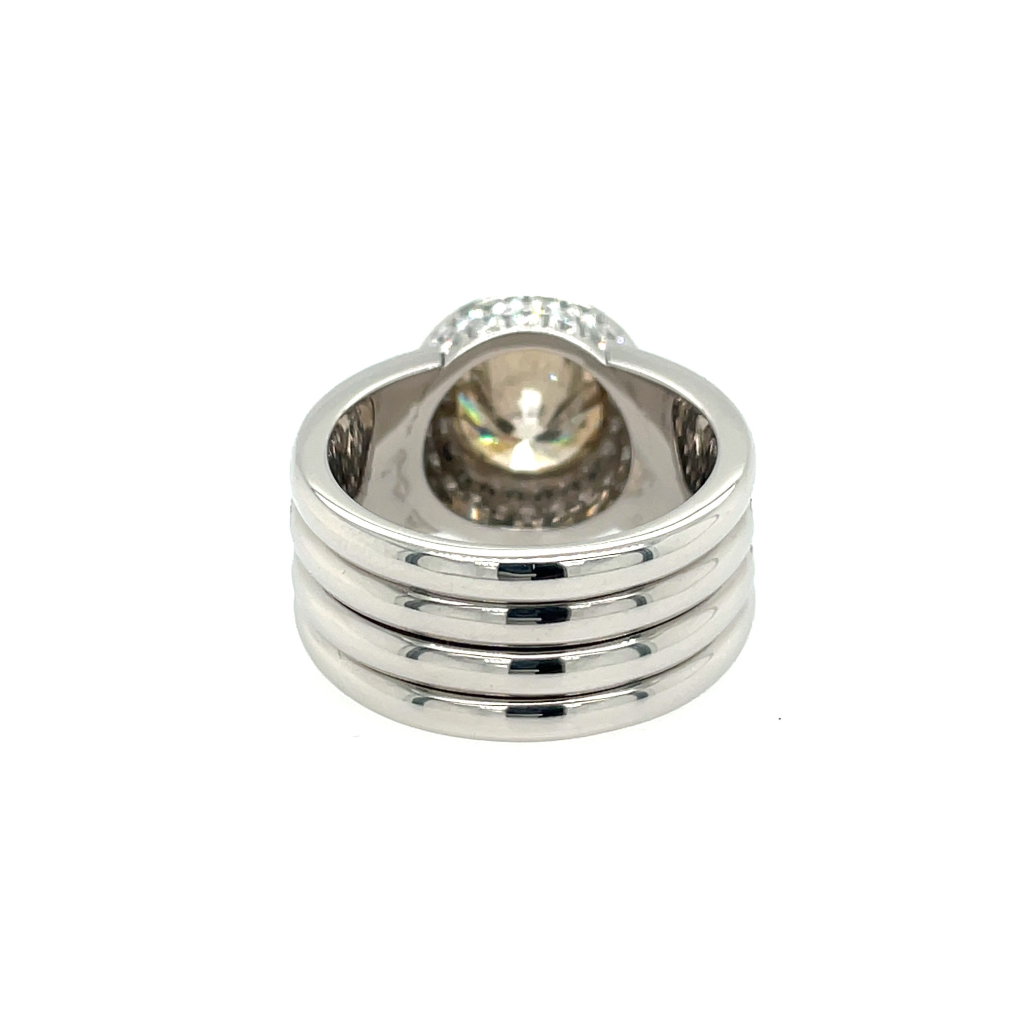 Krieger Juwelenring Gr. 57 ca. 4,79 ct Diamanten Weißgold 750/ 18K - Bild 4