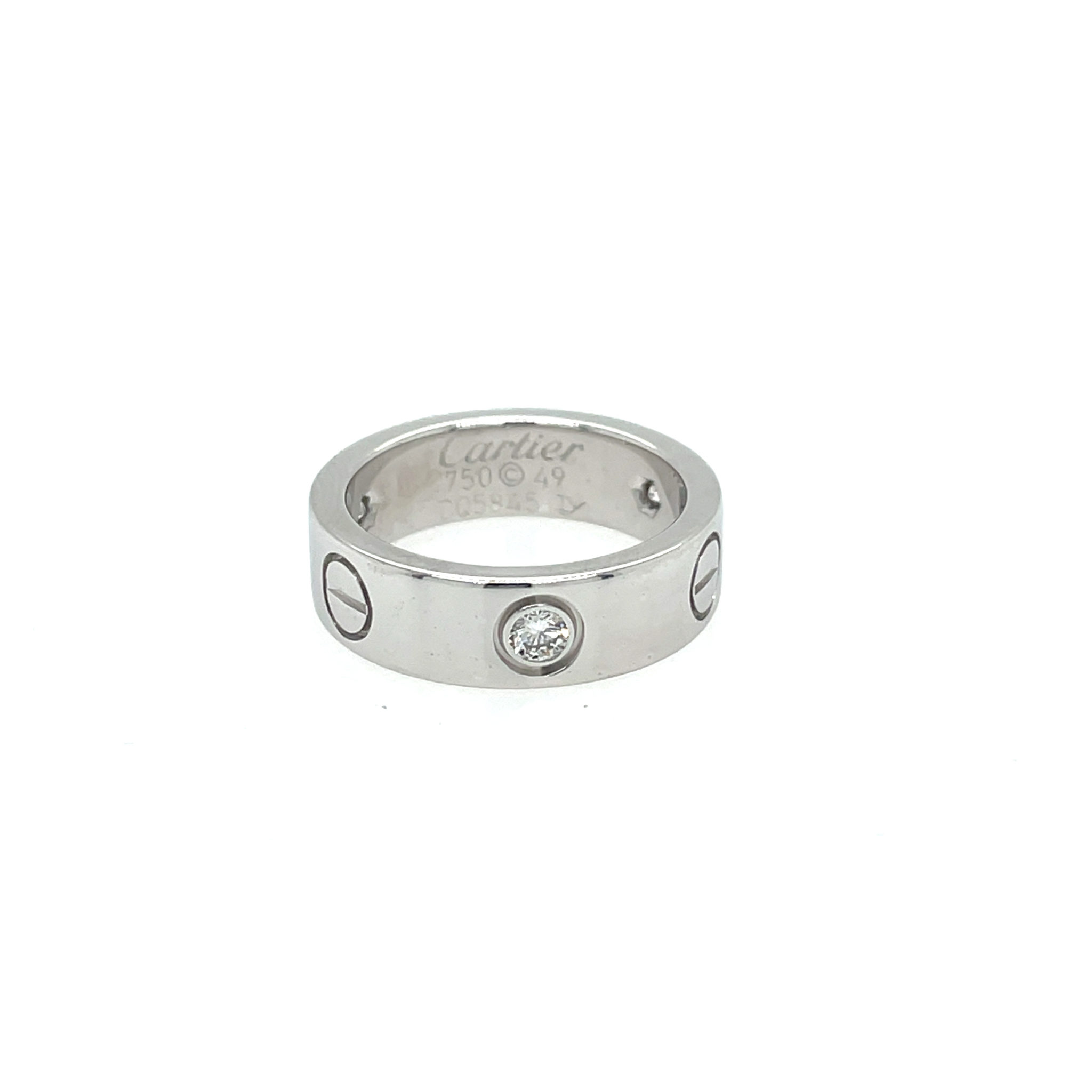 Cartier „Love“ Ring Gr. 49 ca. 0,24 ct Diamanten Weißgold 750/ 18K