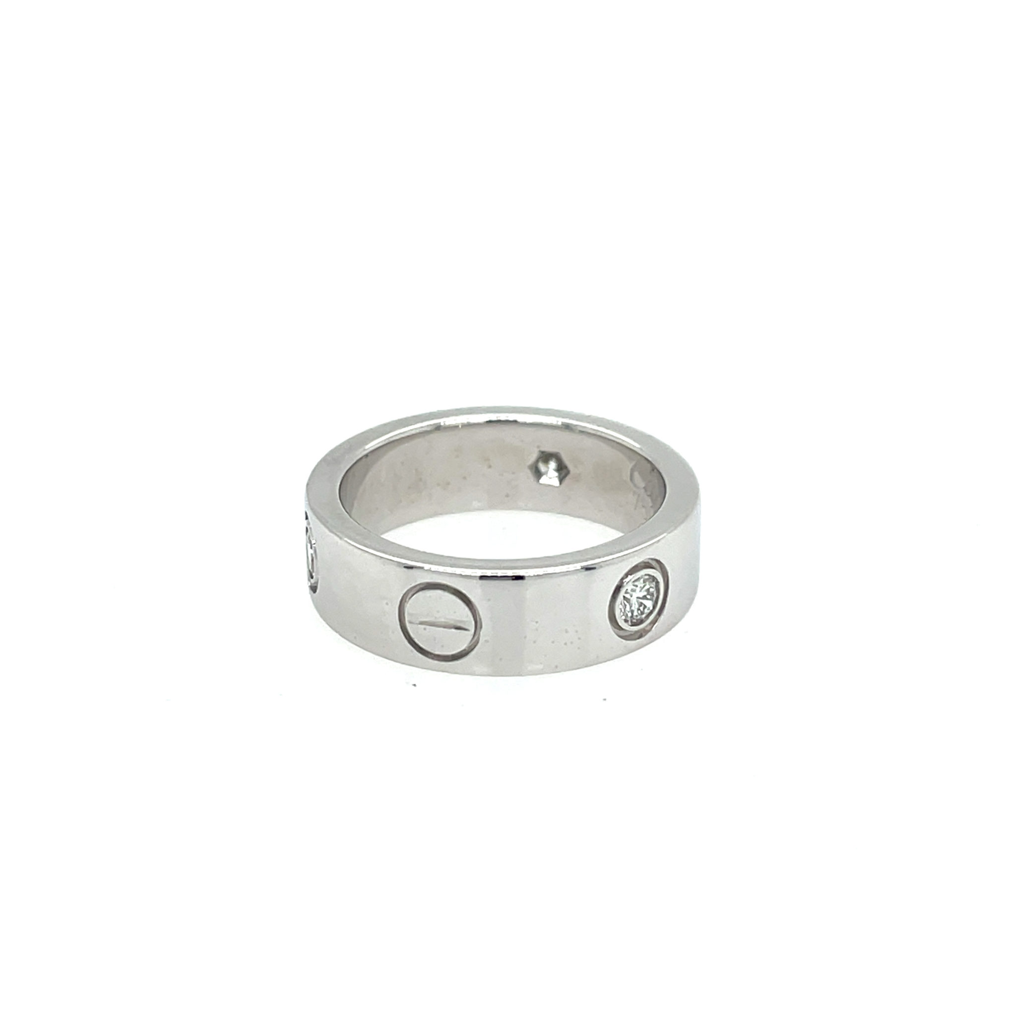 Cartier „Love“ Ring Gr. 49 ca. 0,24 ct Diamanten Weißgold 750/ 18K - Bild 3