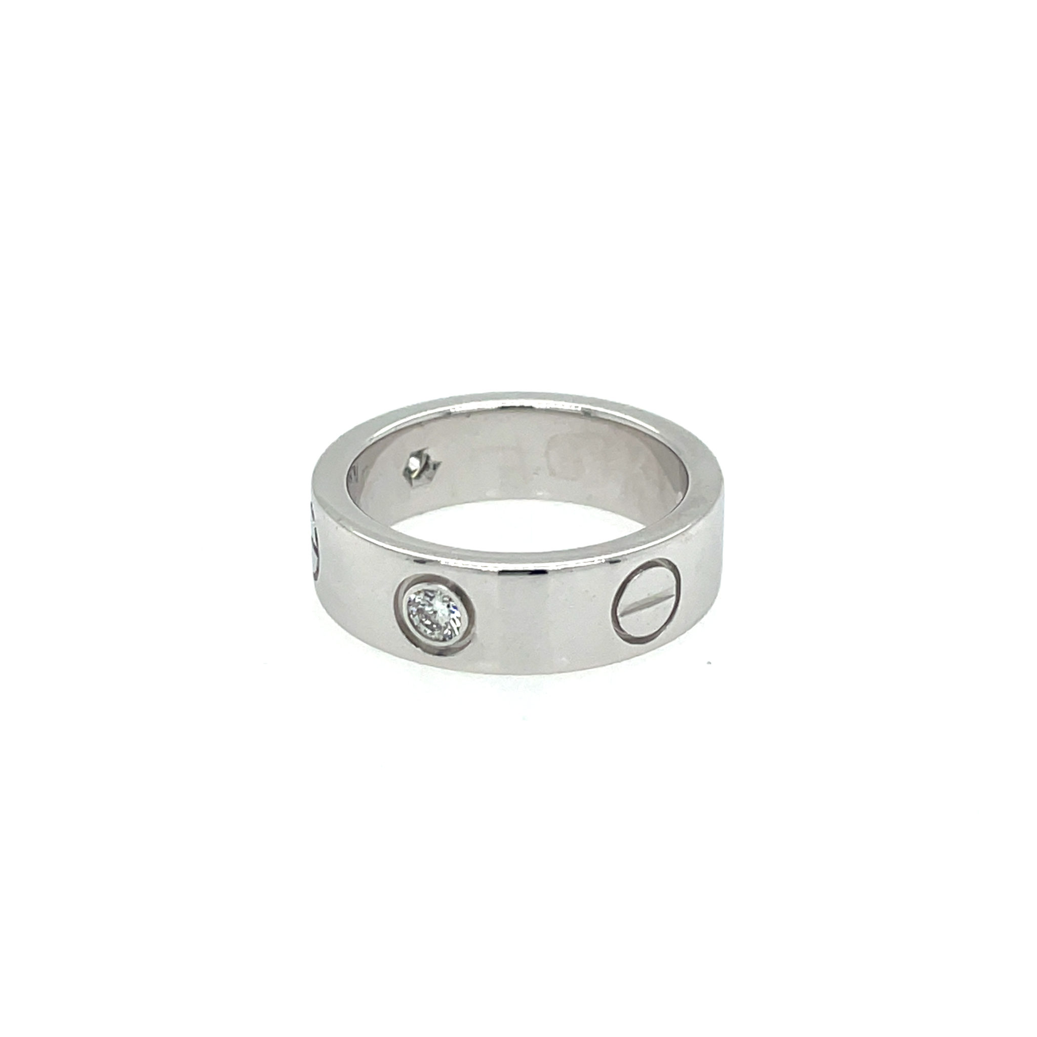 Cartier „Love“ Ring Gr. 49 ca. 0,24 ct Diamanten Weißgold 750/ 18K - Bild 4