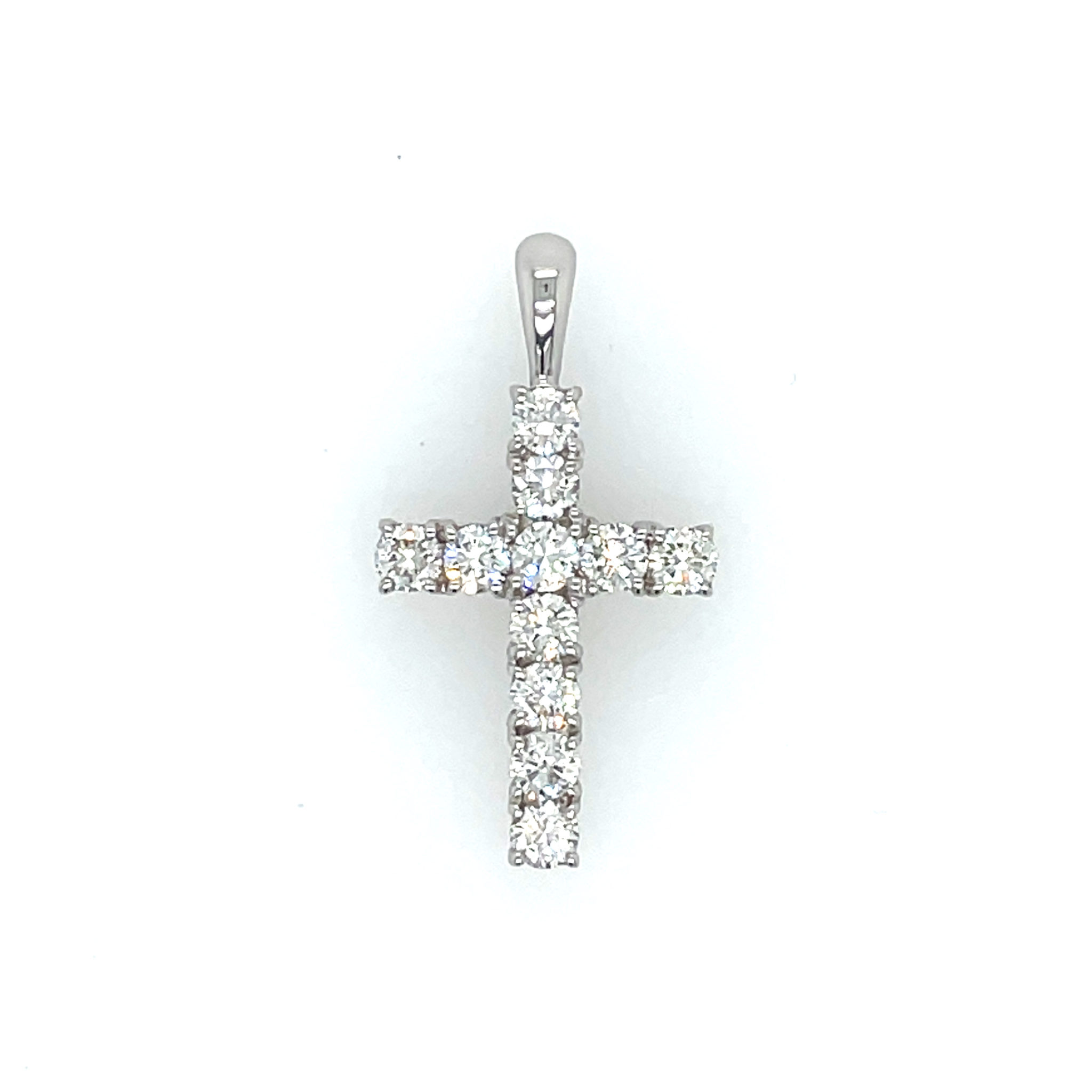Anhänger „Kreuz“ ca. 0,90 ct Diamanten Weißgold 750/ 18K
