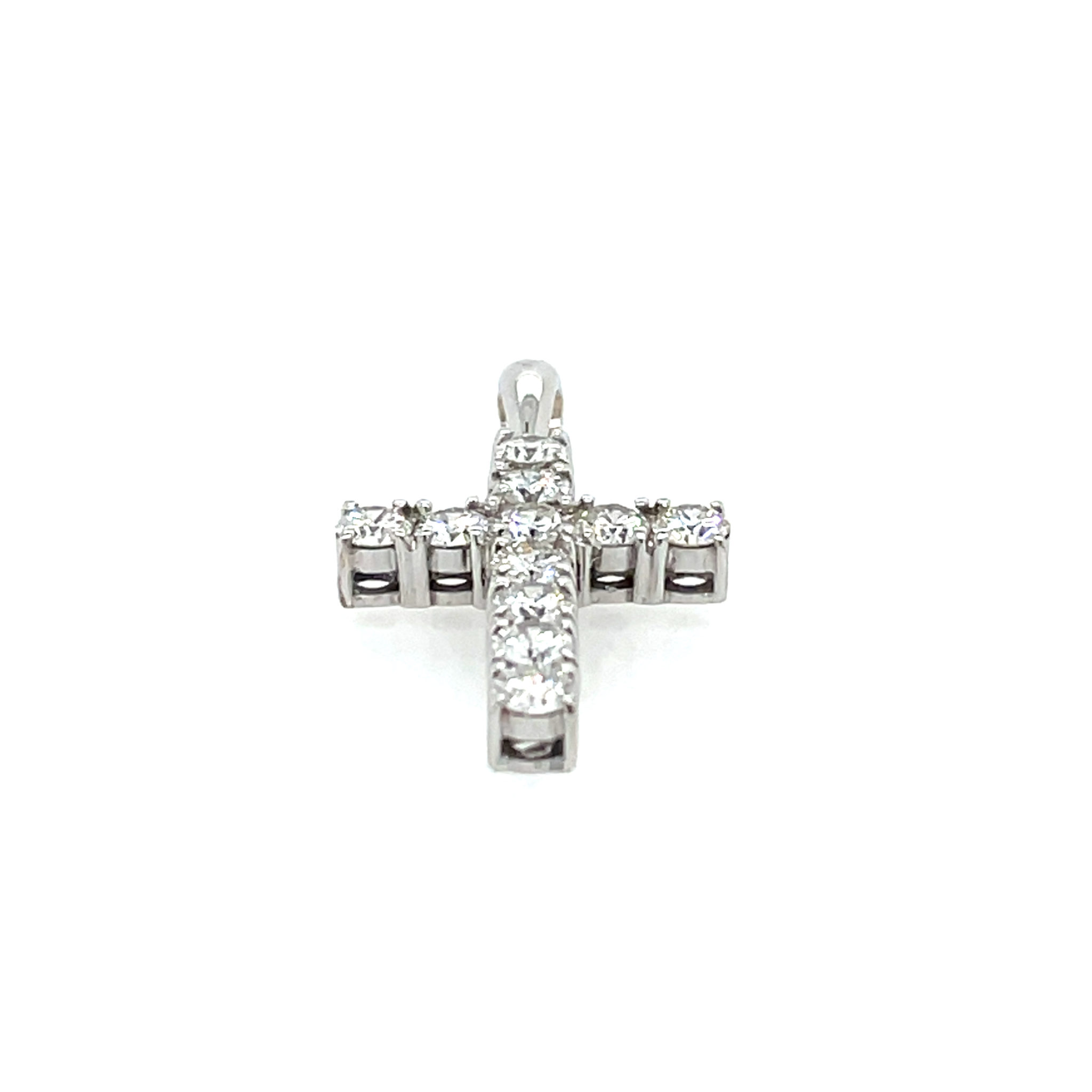 Anhänger „Kreuz“ ca. 0,90 ct Diamanten Weißgold 750/ 18K - Bild 2