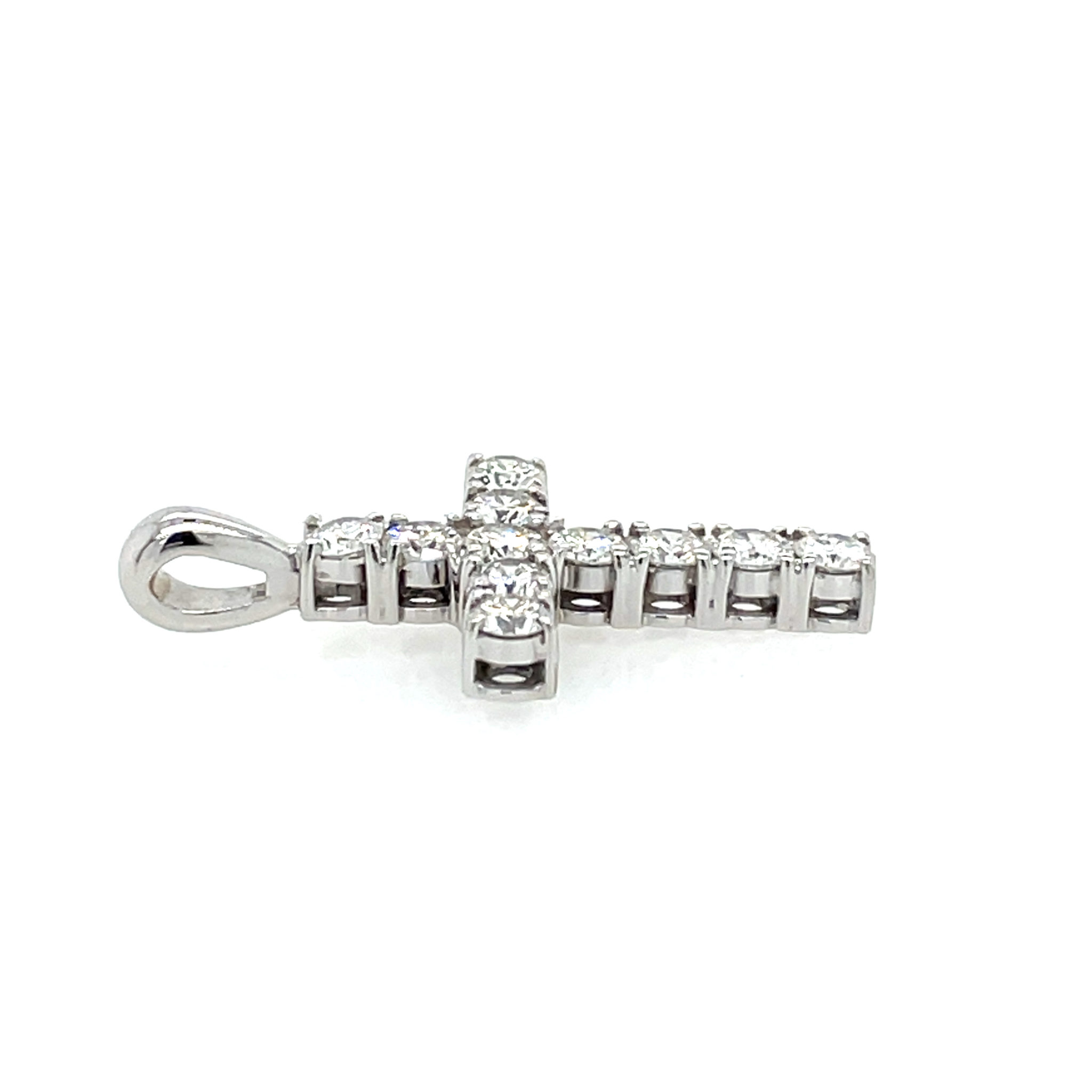 Anhänger „Kreuz“ ca. 0,90 ct Diamanten Weißgold 750/ 18K - Bild 3