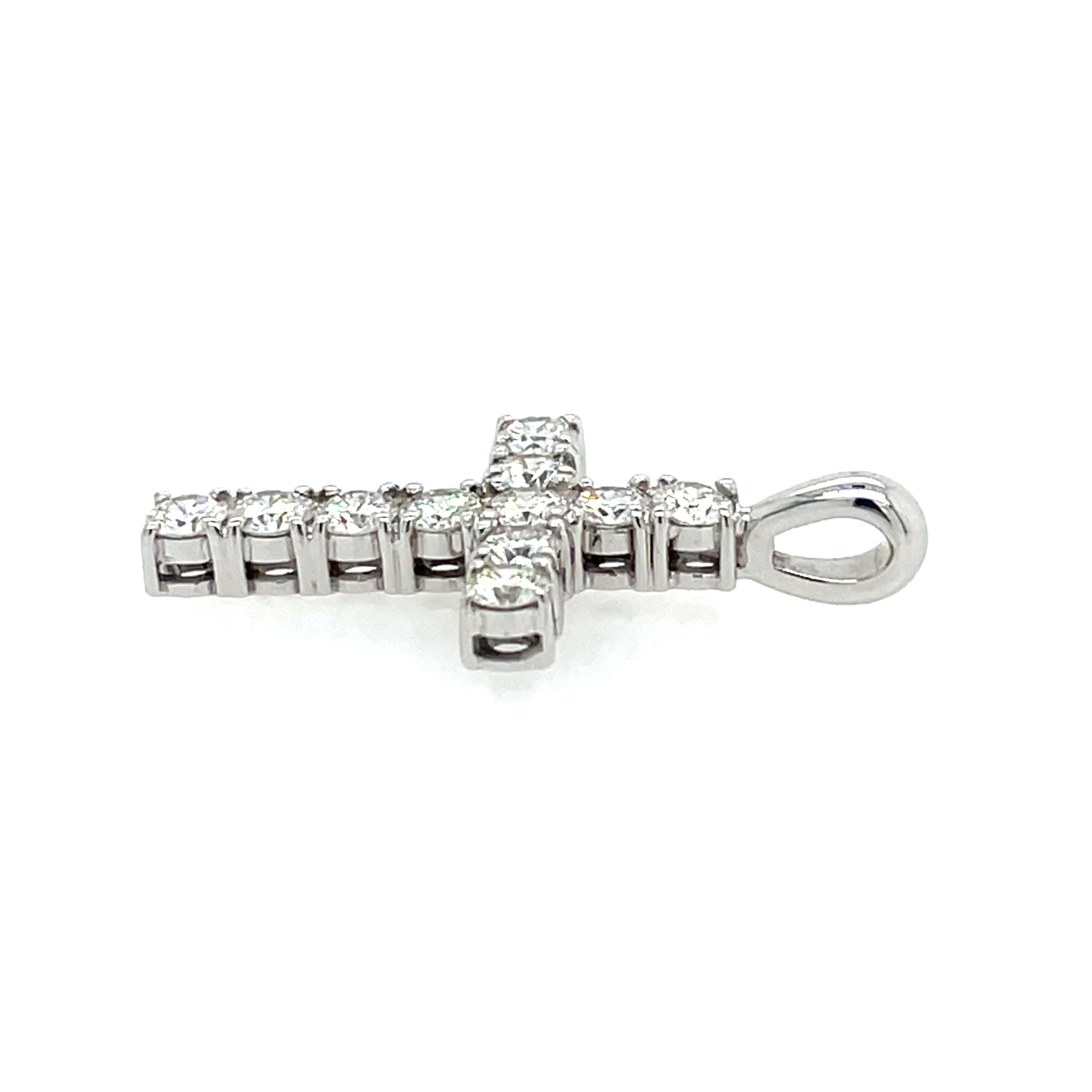 Anhänger „Kreuz“ ca. 0,90 ct Diamanten Weißgold 750/ 18K - Bild 4
