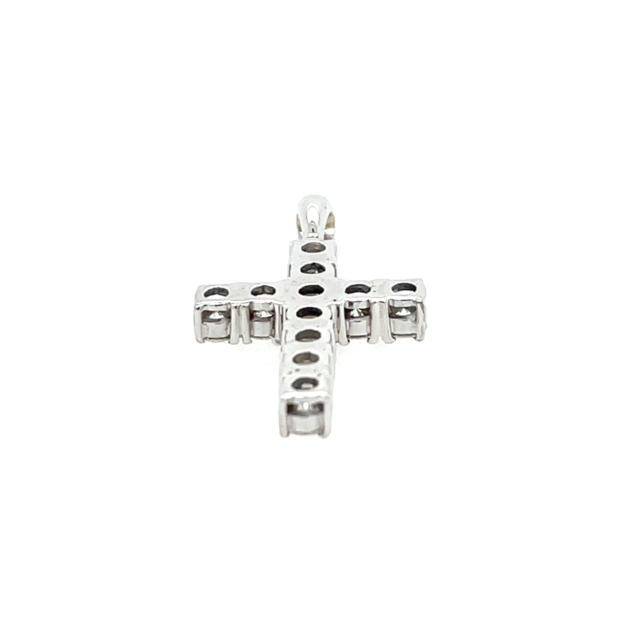Anhänger „Kreuz“ ca. 0,90 ct Diamanten Weißgold 750/ 18K - Bild 5