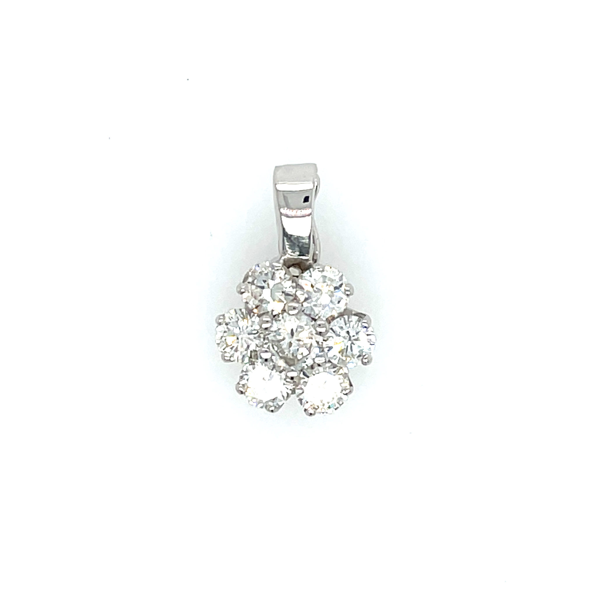 „Blütenform“ Anhänger ca. 1,44 ct Diamanten Weißgold 750/ 18K