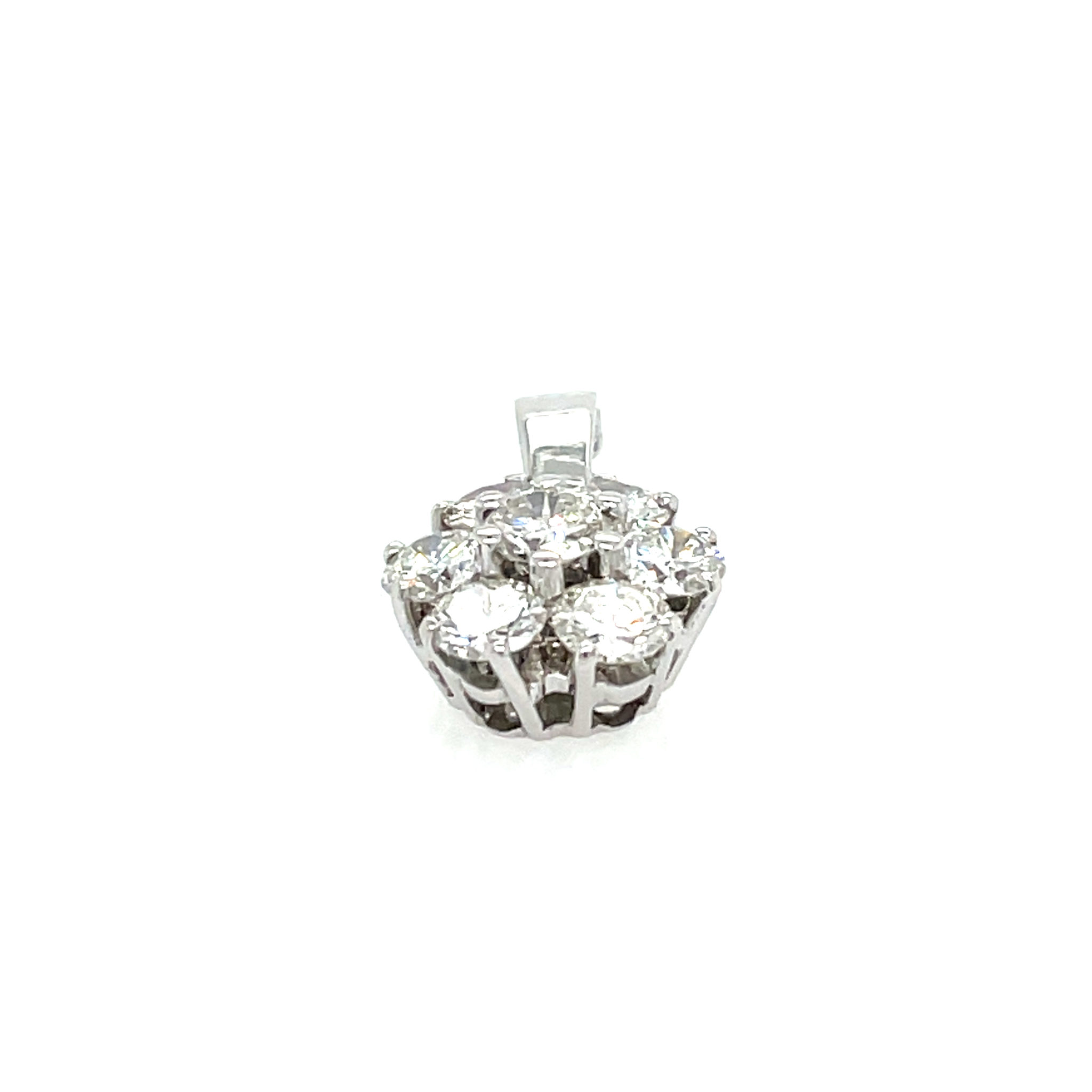 „Blütenform“ Anhänger ca. 1,44 ct Diamanten Weißgold 750/ 18K - Bild 2
