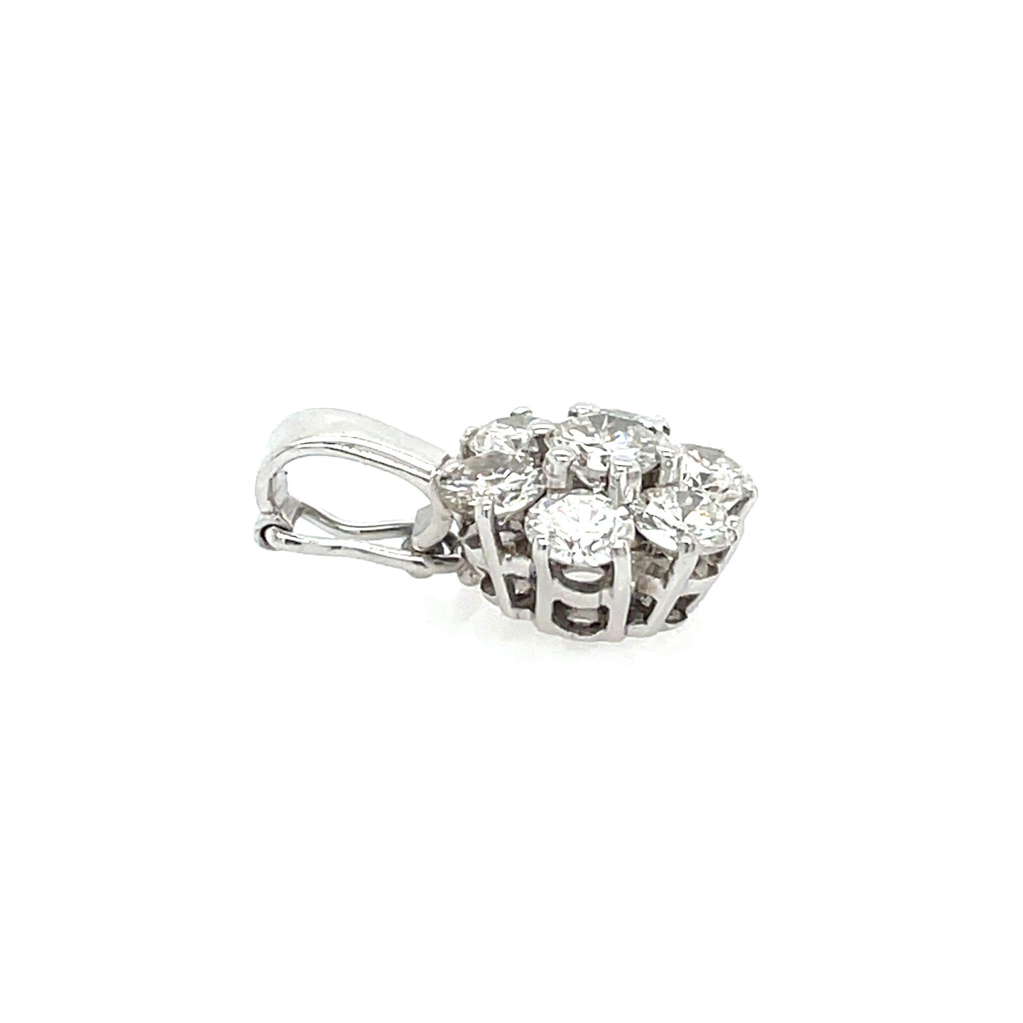 „Blütenform“ Anhänger ca. 1,44 ct Diamanten Weißgold 750/ 18K - Bild 3