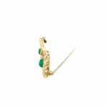 Smaragd Brosche ca. 0,70 ct Diamanten Gelbgold 750/ 18K - Bild 4 Vorschau