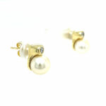 Perlen Ohrstecker ca. 0,20 ct Diamanten Gelbgold 585/ 14K - Bild 2 Vorschau