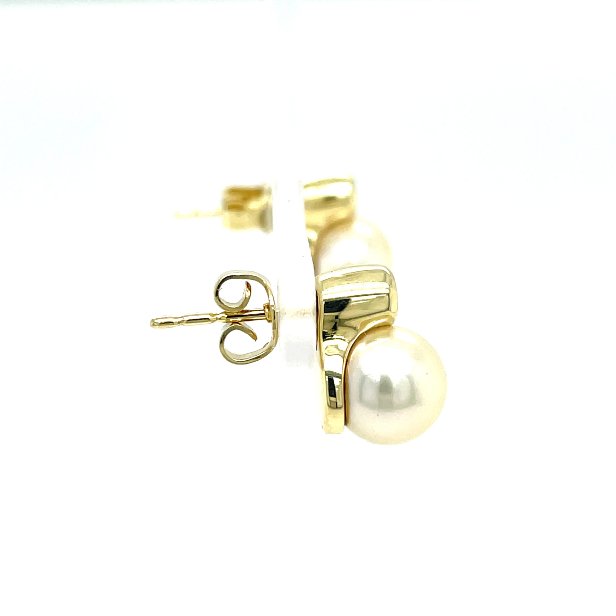 Perlen Ohrstecker ca. 0,20 ct Diamanten Gelbgold 585/ 14K - Bild 4