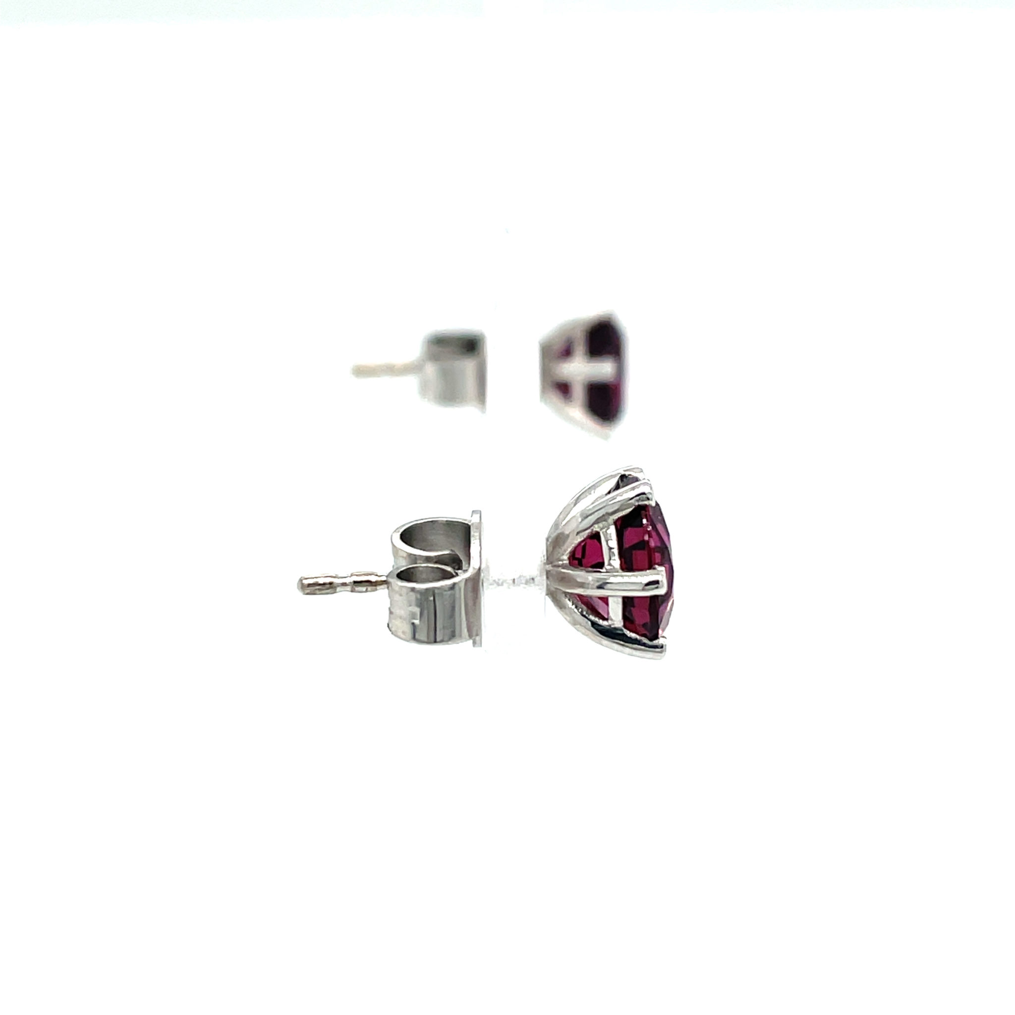 Solitärohrstecker ca. 3,13ct Rhodilithe Weißgold 750/ 18K - Bild 4