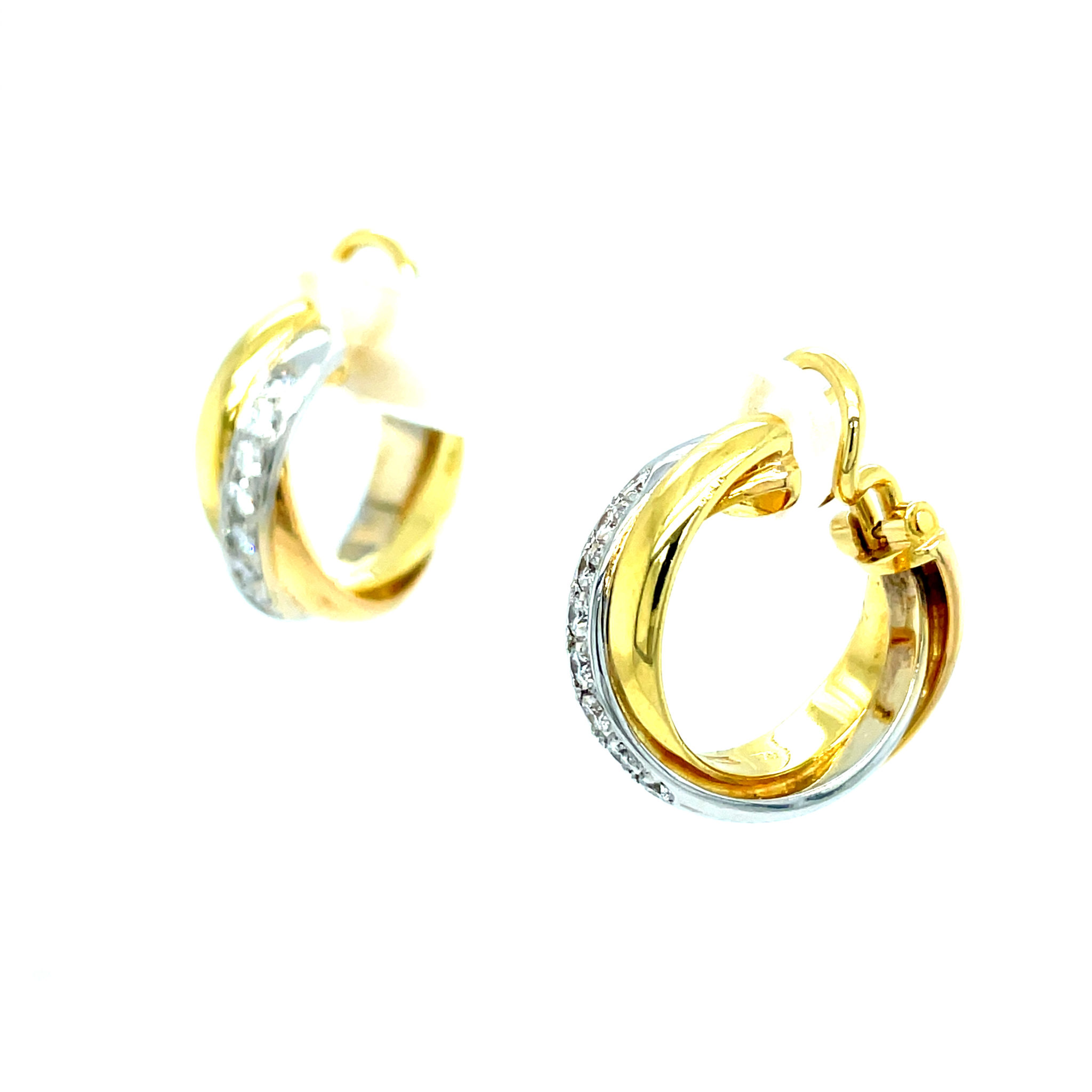 Wempe Clipcreolen ca. 0,50 ct Diamanten Bicolor 750/ 18K - Bild 2
